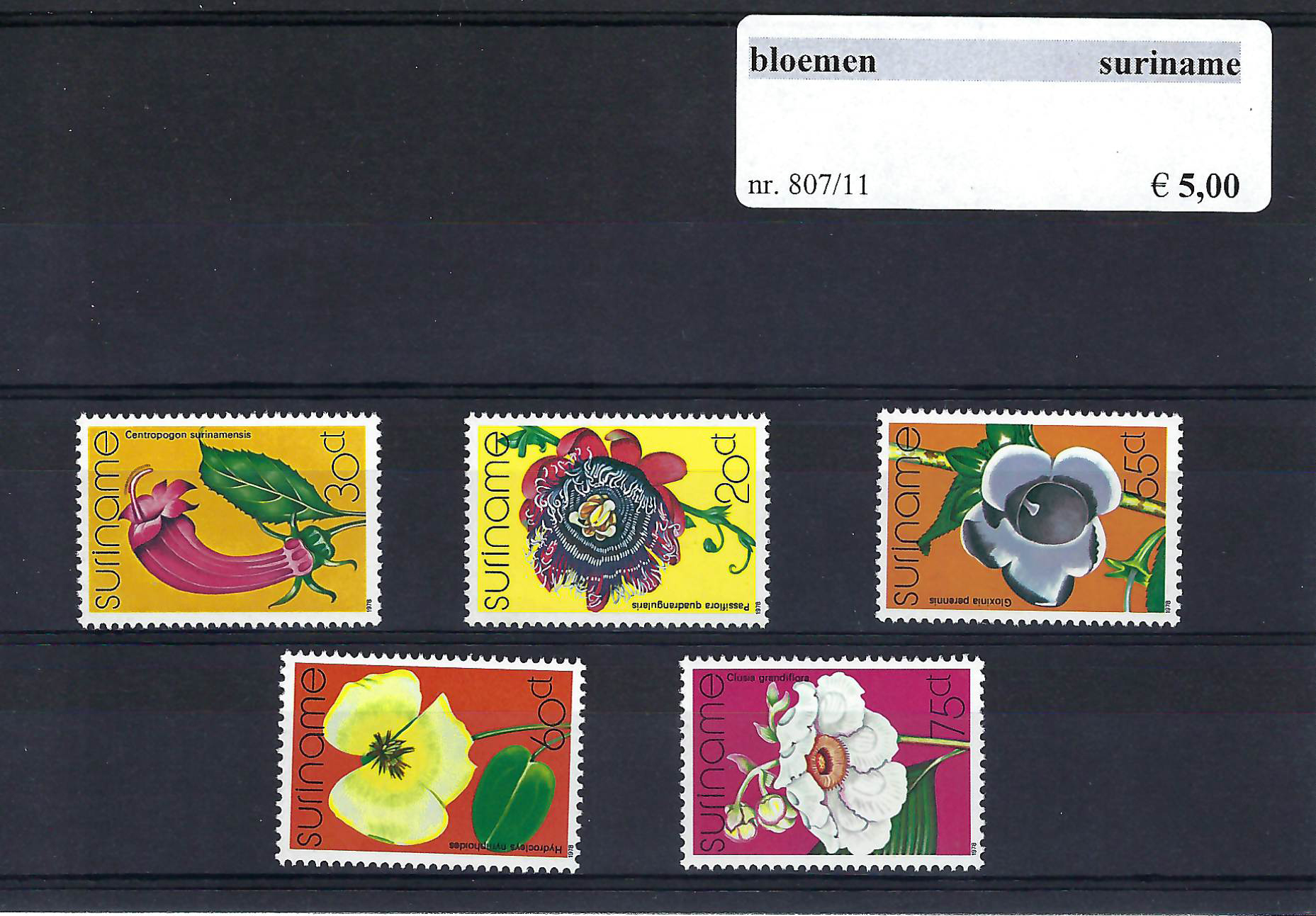 Themazegels Bloemen Suriname nr. 807/811