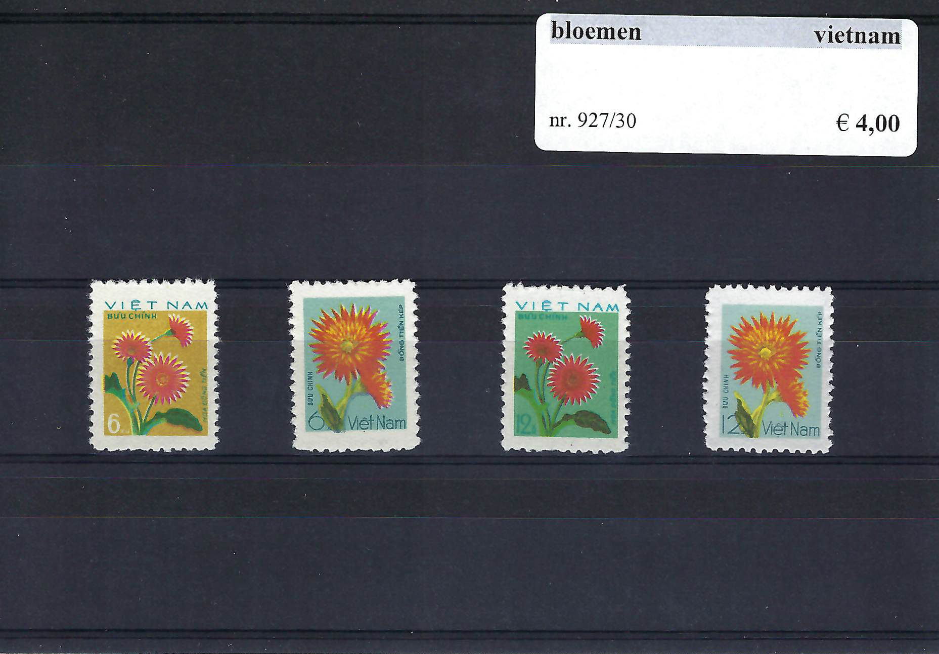 Themazegels Bloemen Vietnam nr. 927/930