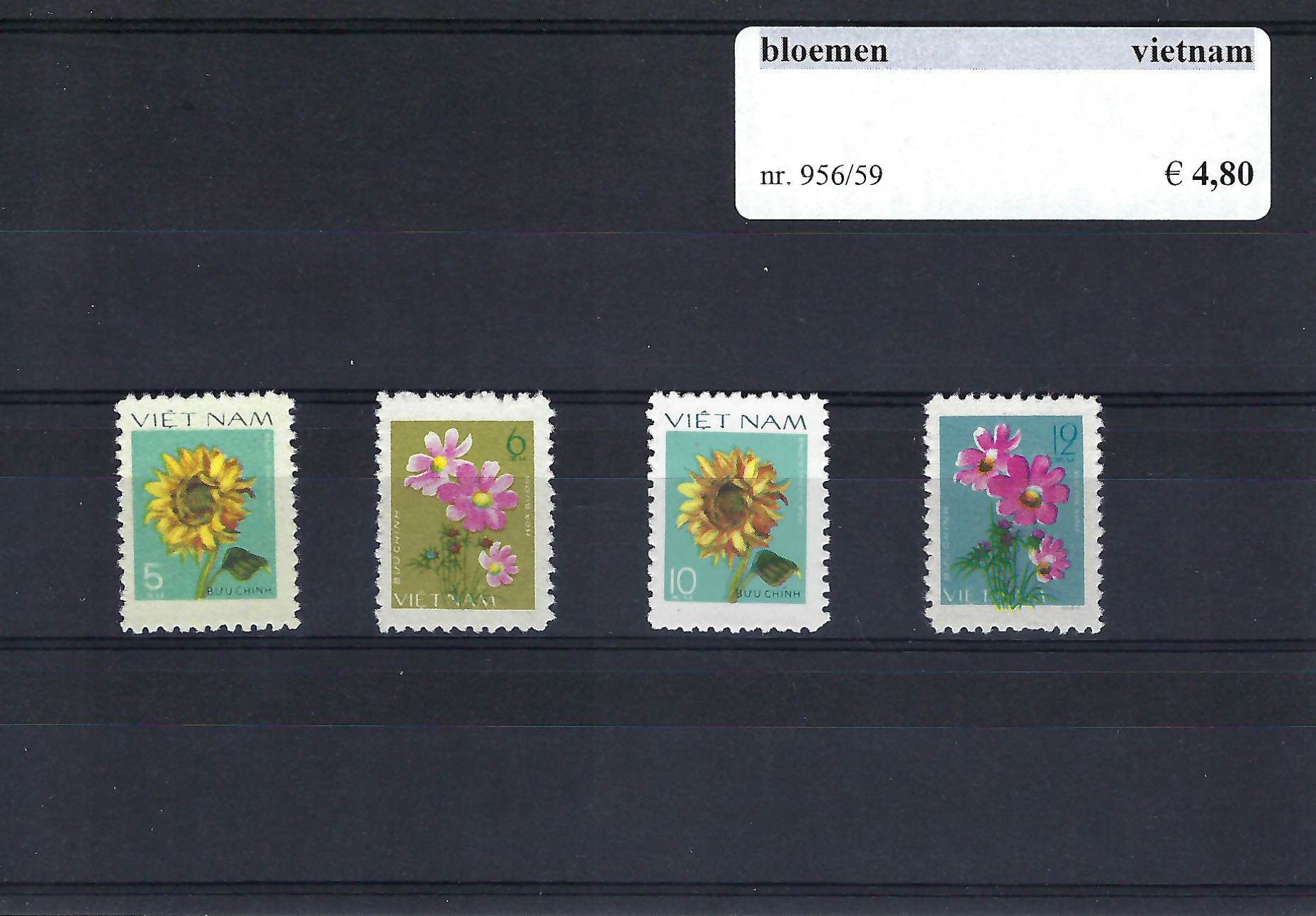Themazegels Bloemen Vietnam nr. 956/959