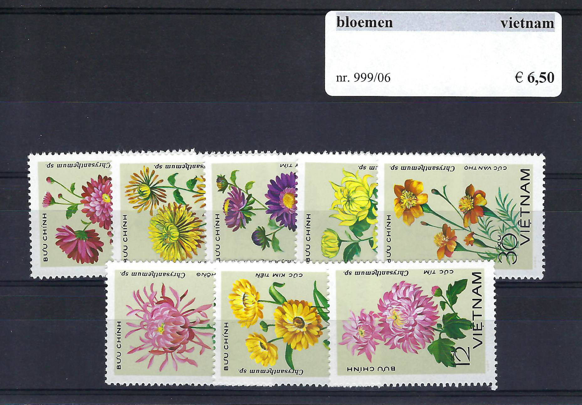 Themazegels Bloemen Vietnam nr. 996/1006
