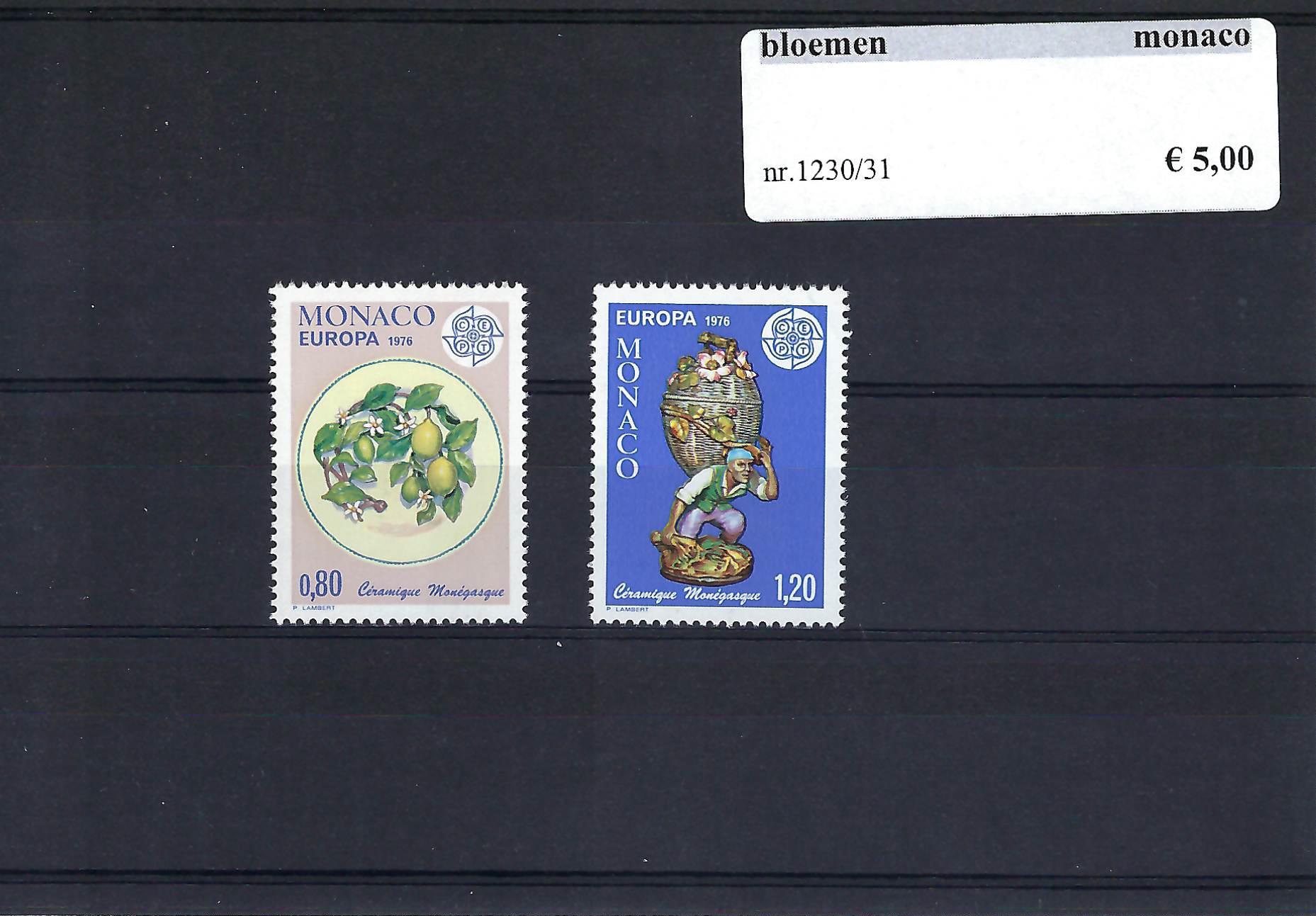 Themazegels Bloemen Monaco nr. 1230/1231