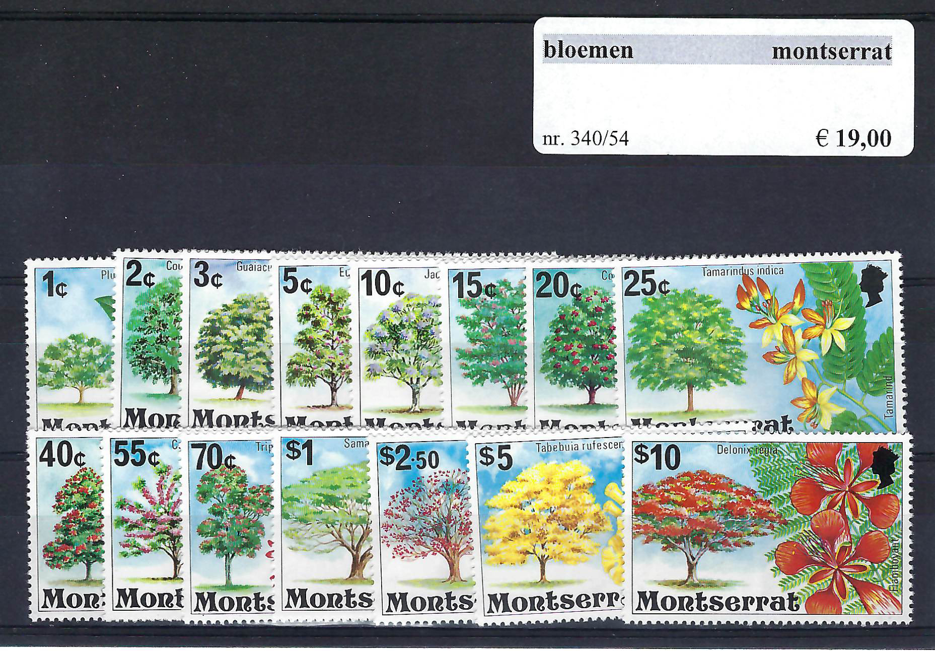 Themazegels Bloemen Montserrat nr. 340/354