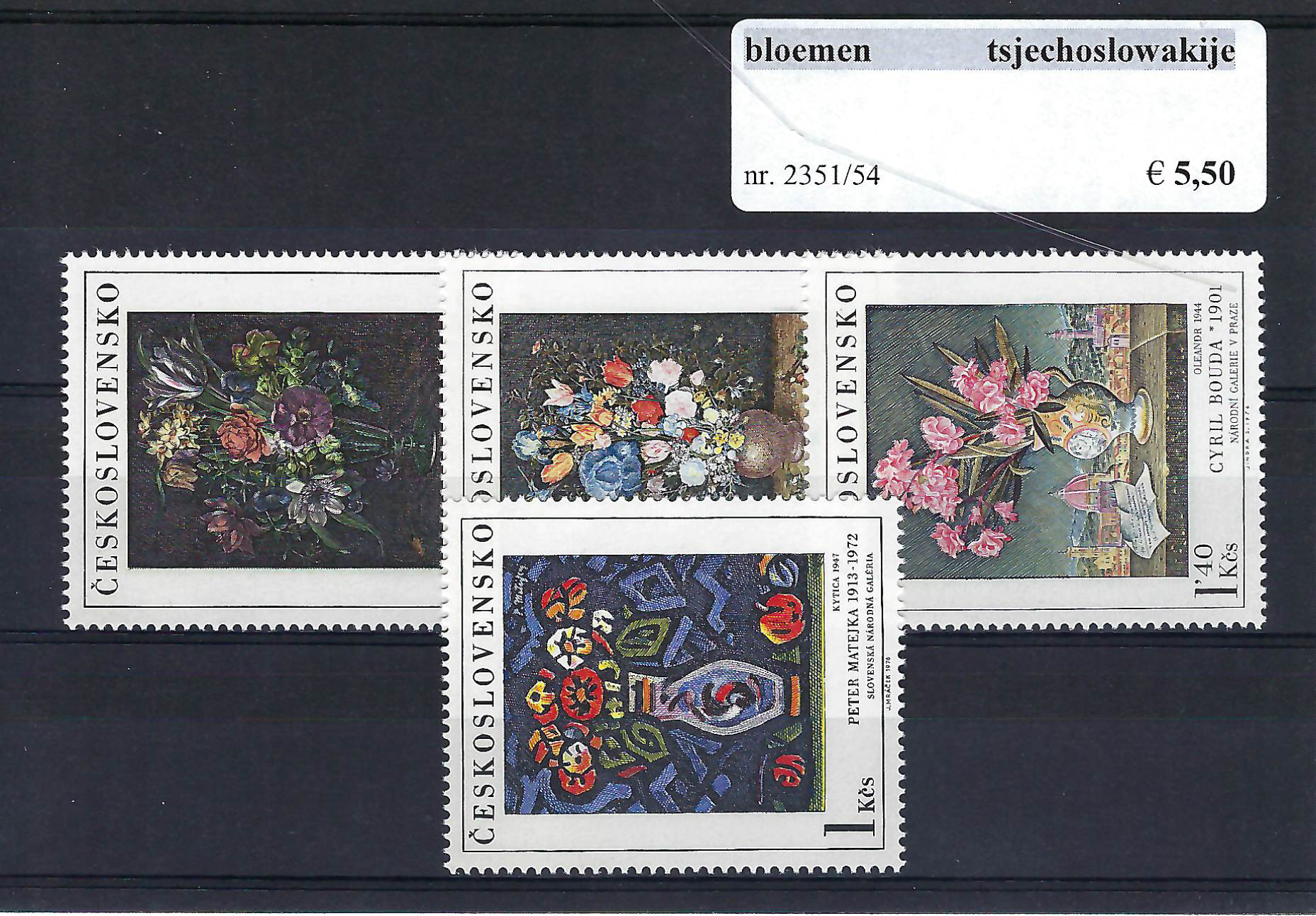 Themazegels Bloemen Tsjechoslowakije nr. 2351/2354