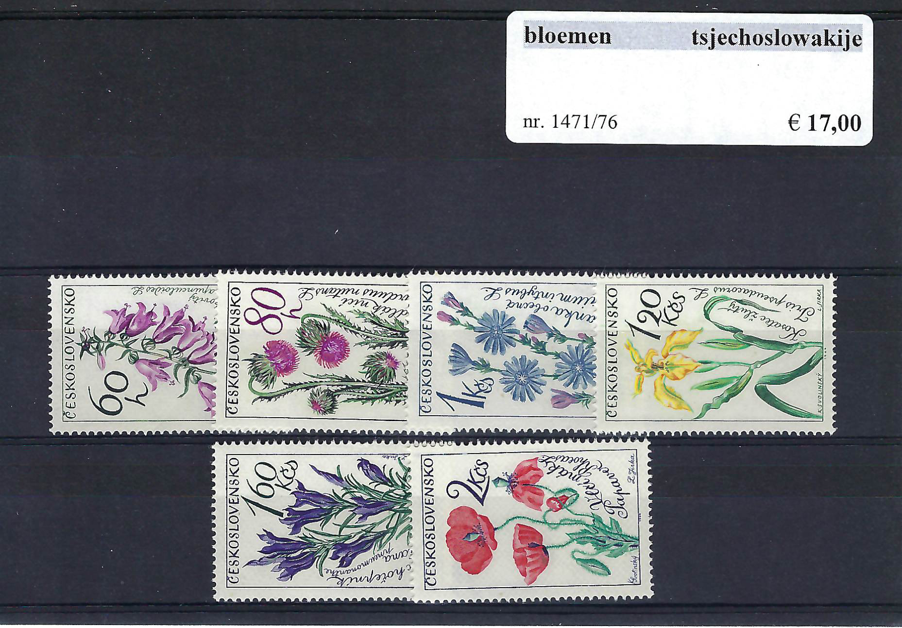 Themazegels Bloemen Tsjechoslowakije nr. 1471/1476