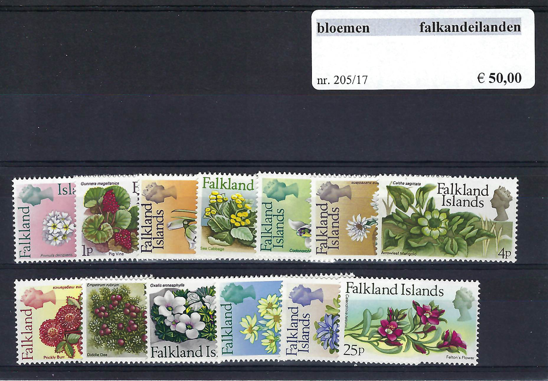 Themazegels Bloemen Falkland Islands nr. 205/217