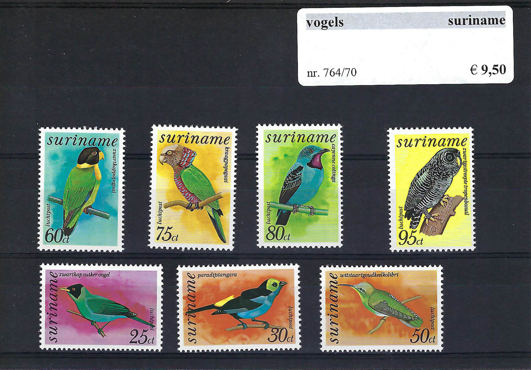 Themazegels Vogels Suriname nr. 764/770