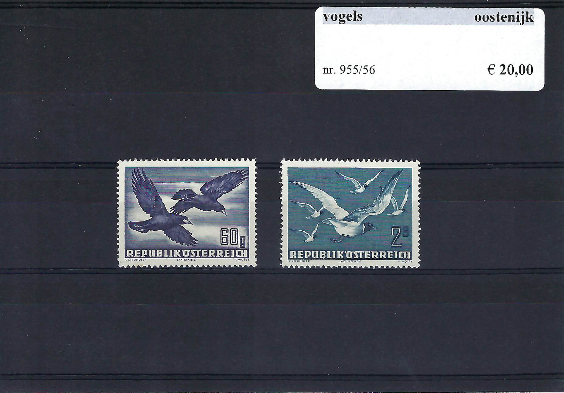 Themazegels Vogels Oostenrijk nr. 955/956