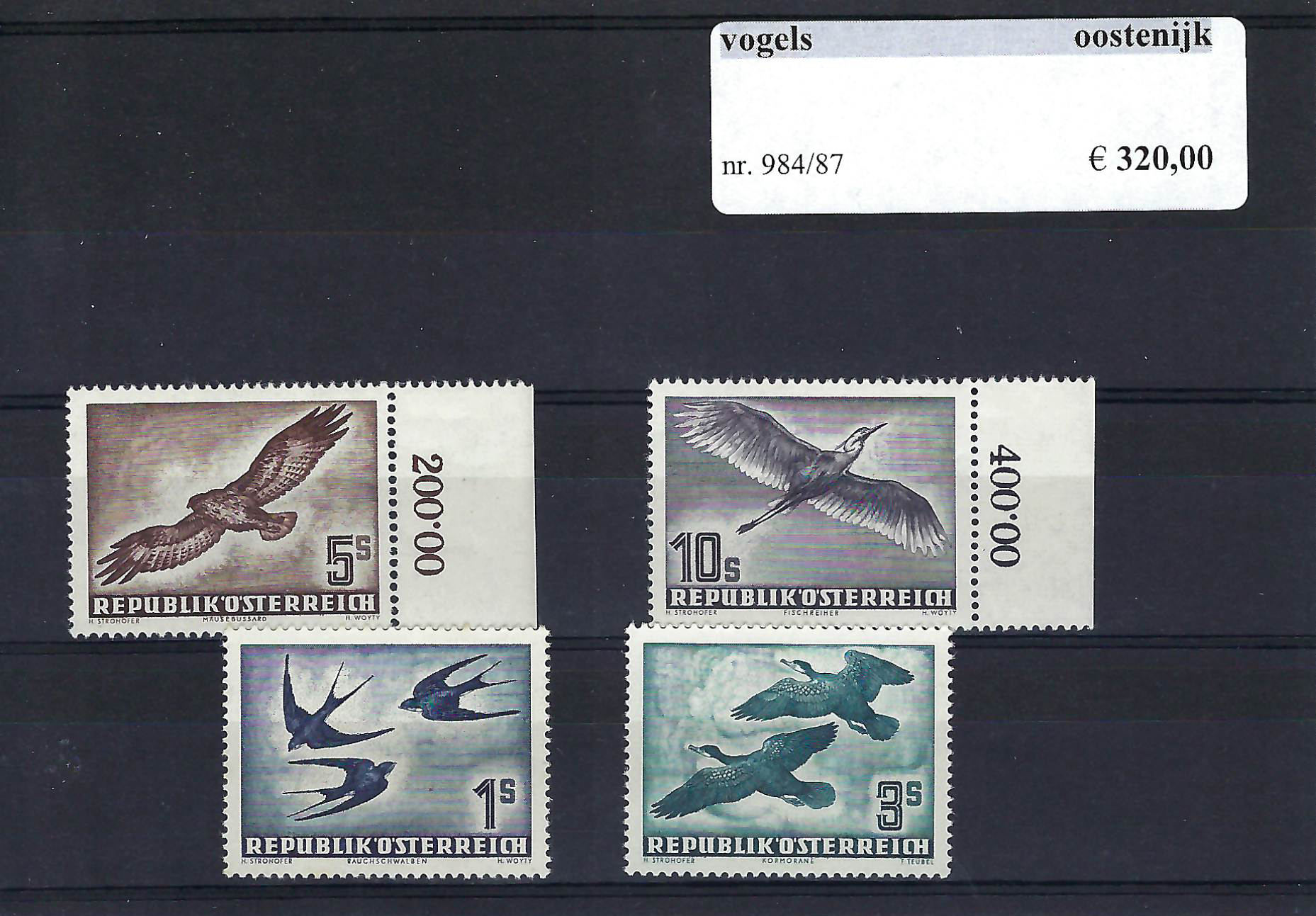Themazegels Vogels Oostenrijk nr. 984/987