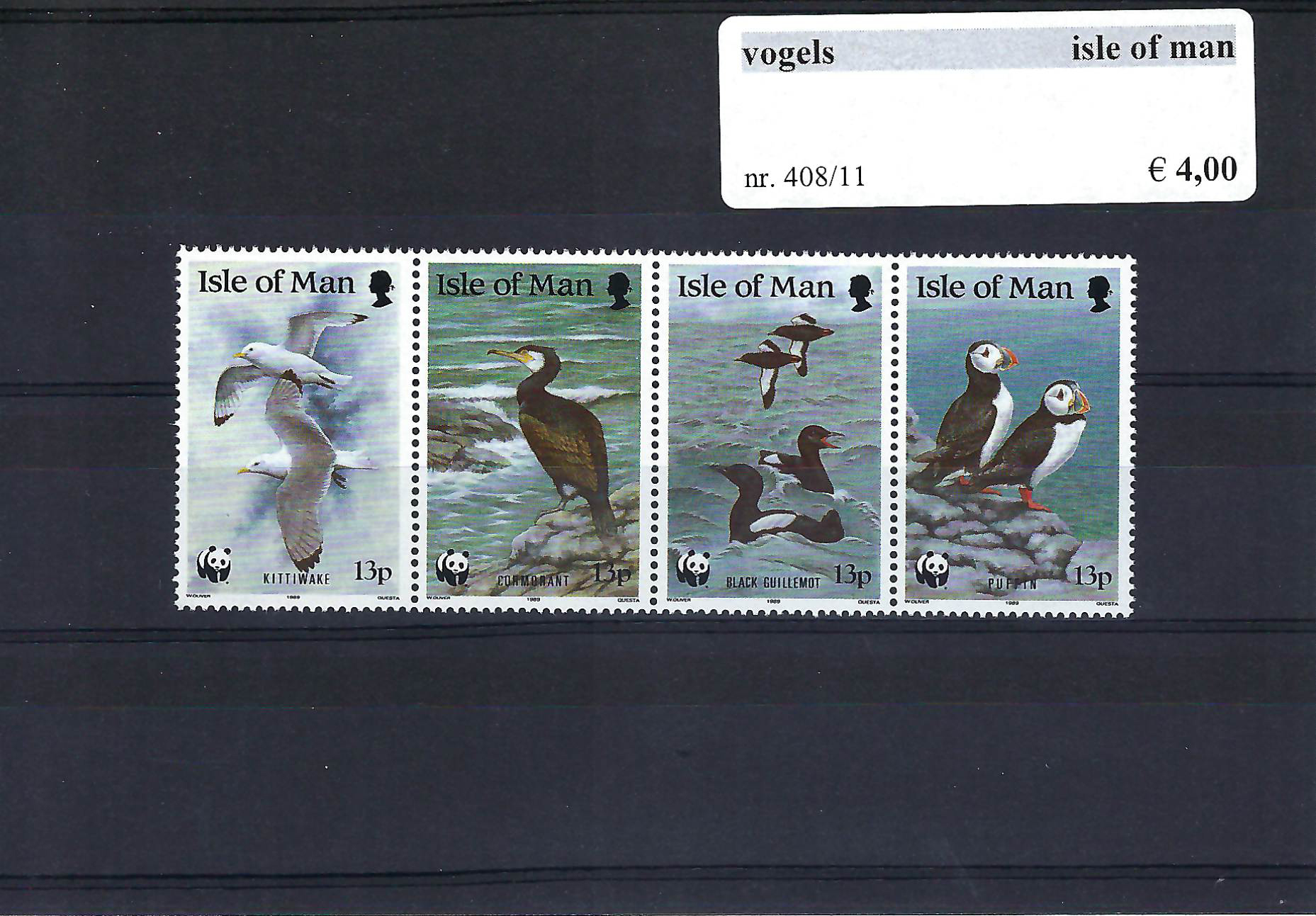 Themazegels Vogels Isle of Man nr. 408/411