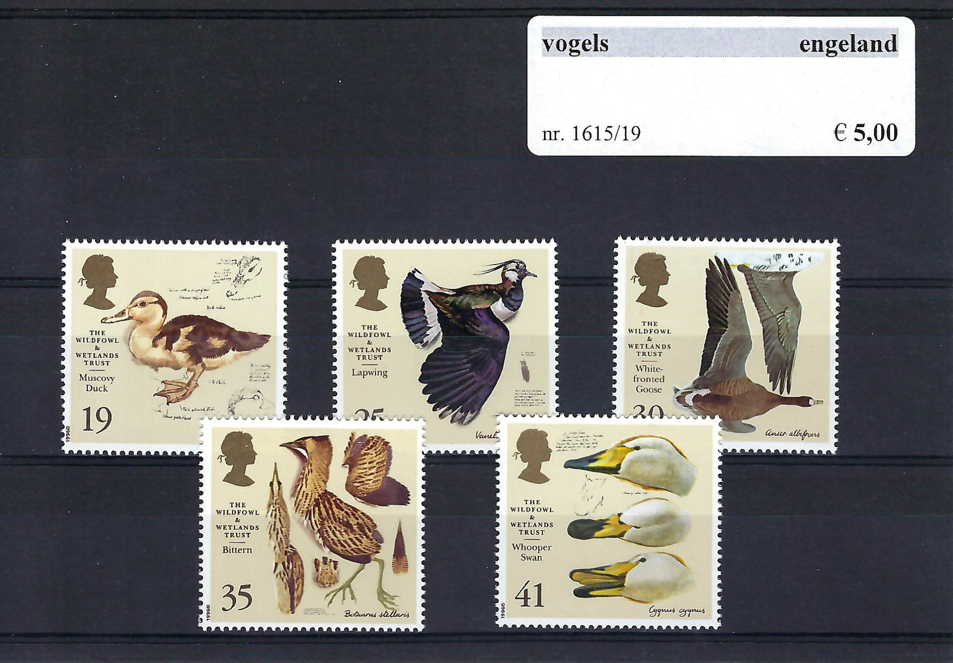 Themazegels Vogels Engeland nr. 1615/1619