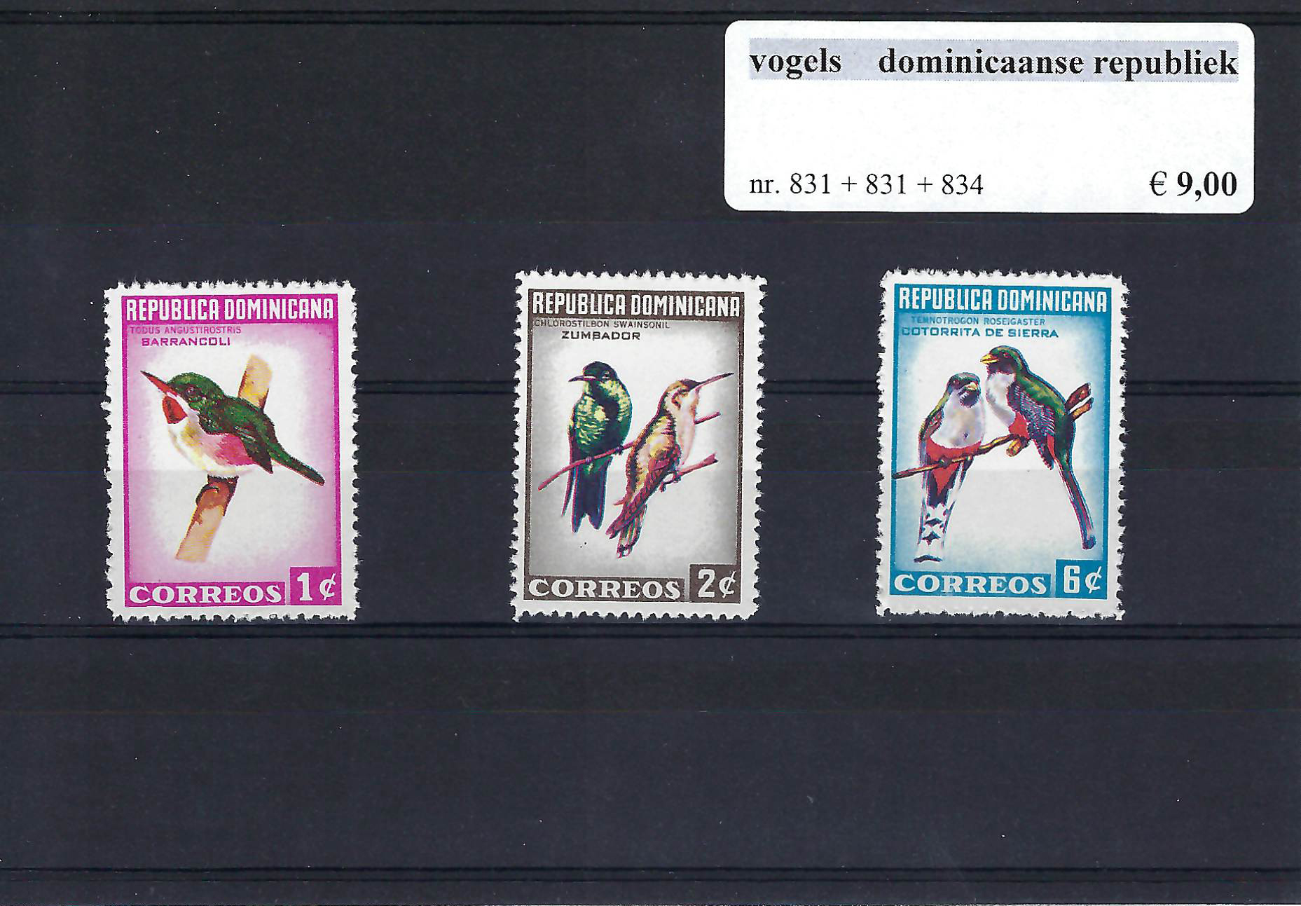 Themazegels Vogels Dominicaanse Republiek nr. 831-834