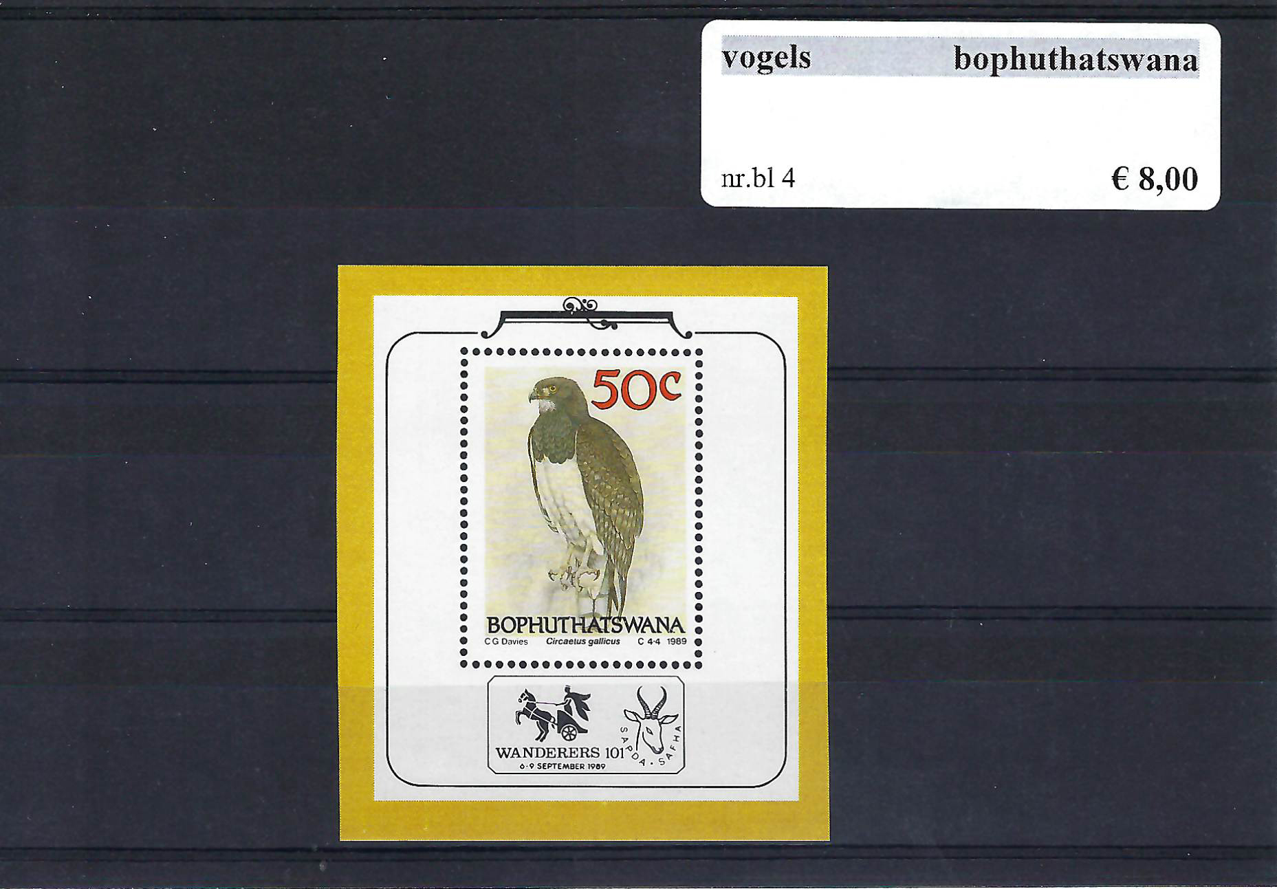 Themazegels Vogels Bophuthatswana nr. bl. 4