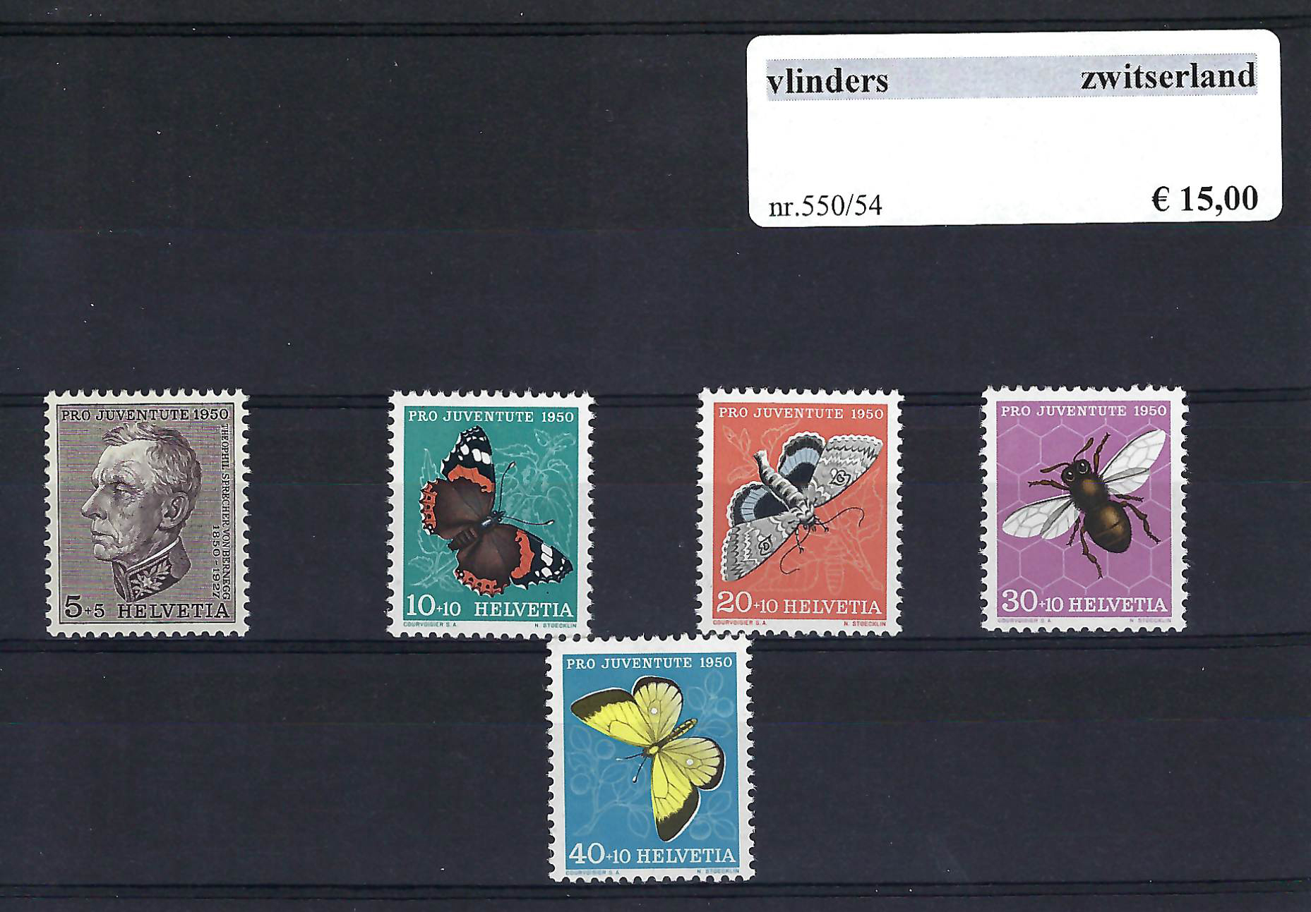Themazegels Vlinders Zwitserland nr. 550/554
