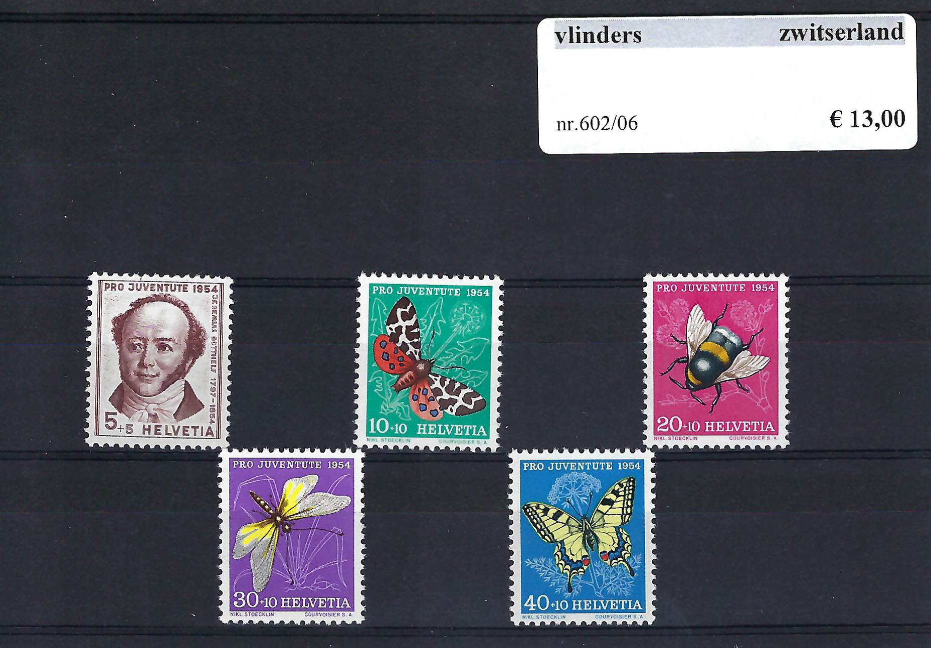Themazegels Vlinders Zwitserland nr. 602/606