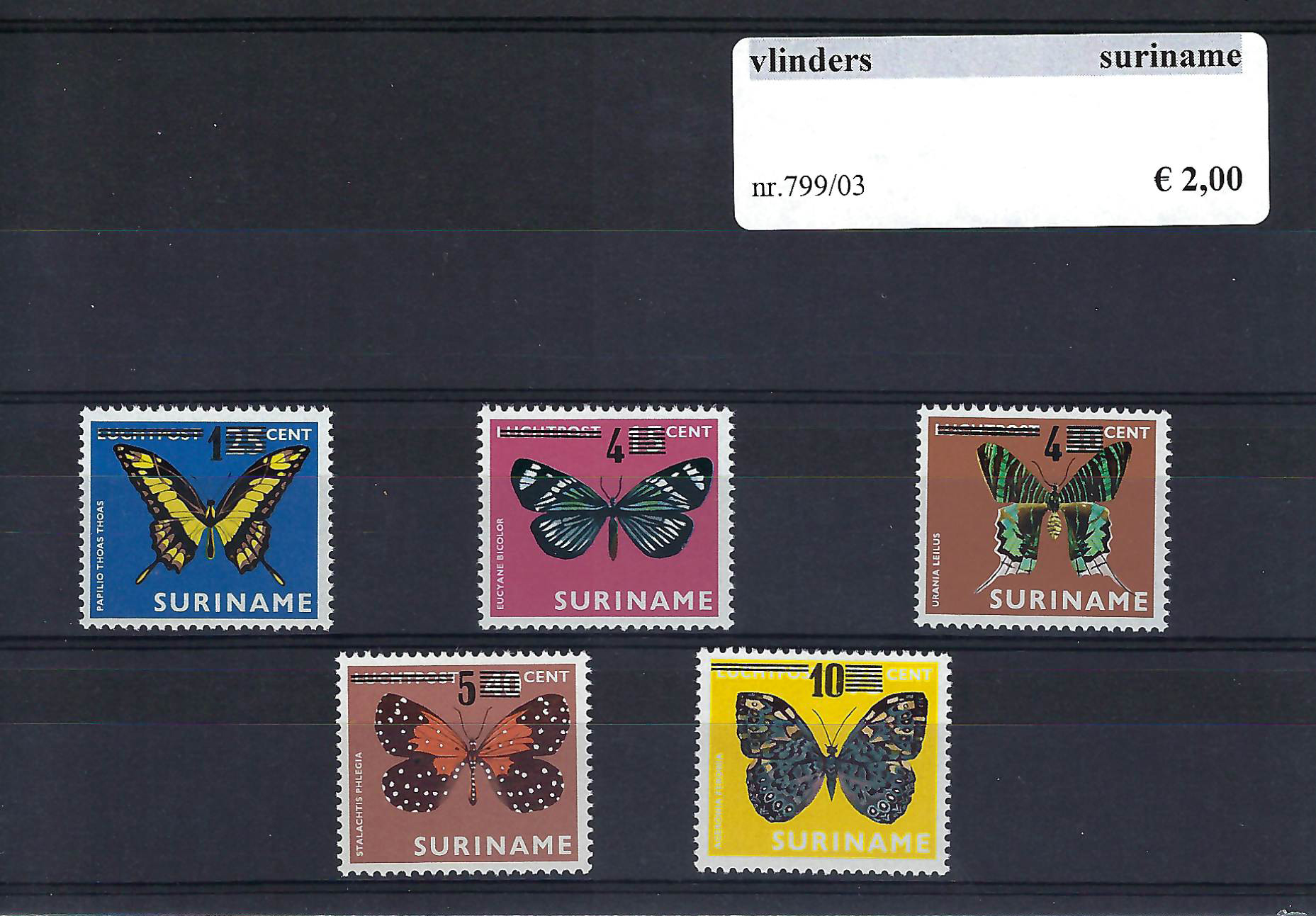 Themazegels Vlinders Suriname nr. 799/803