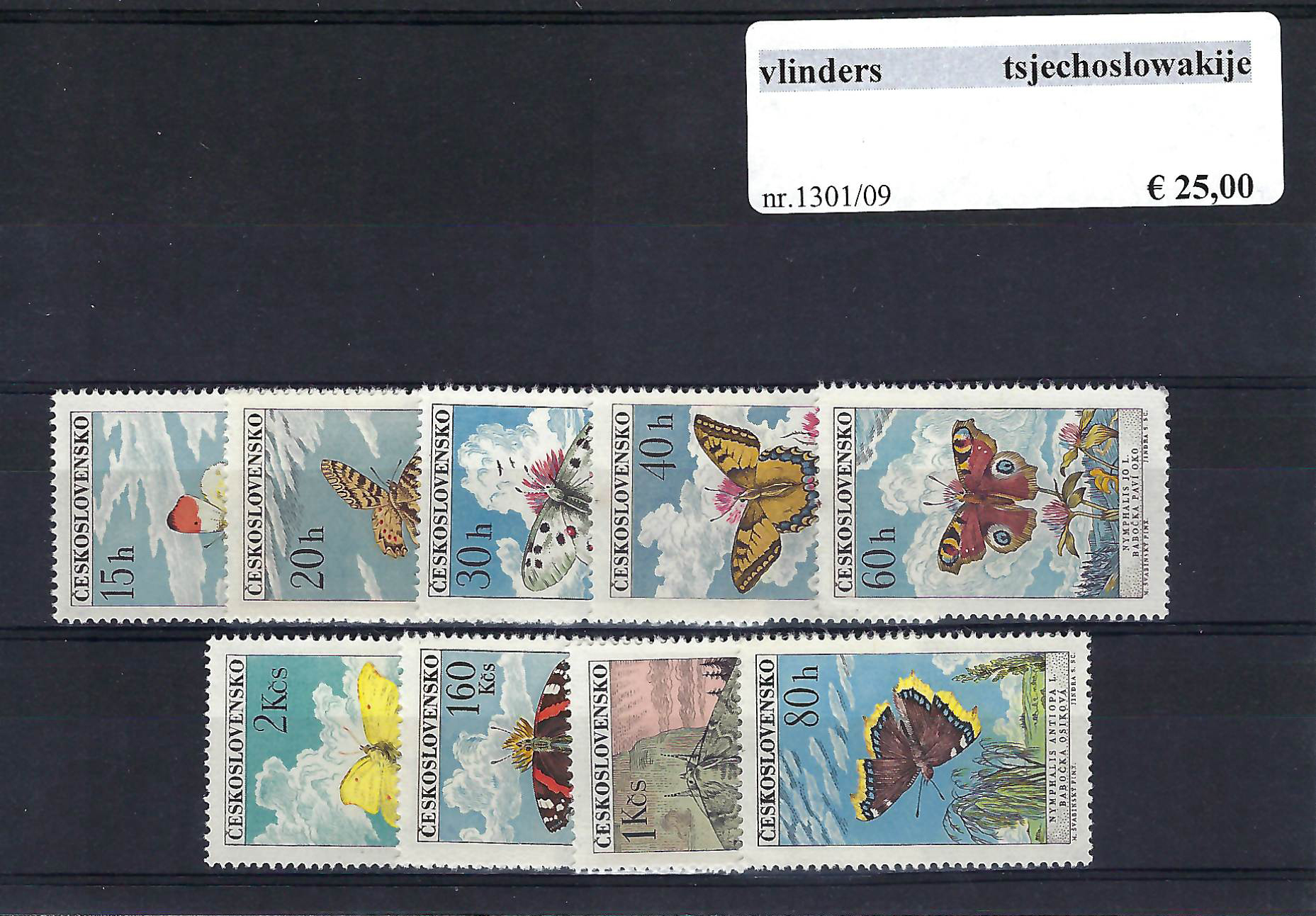 Themazegels Vlinders Tsjechoslowakije nr. 1301/1309