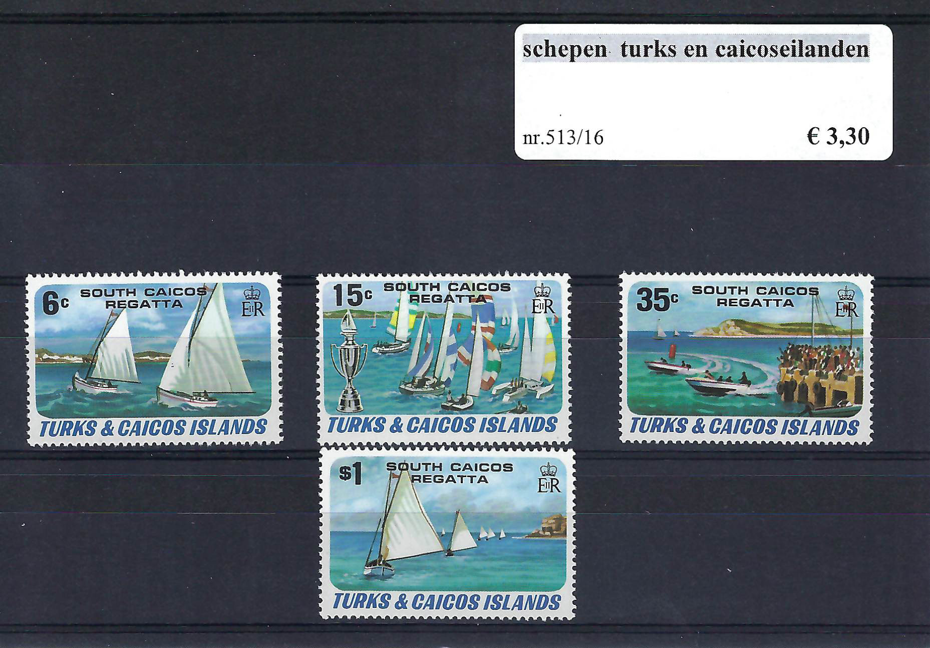 Themazegels Schepen Turks en Caicoseilanden nr. 513/516