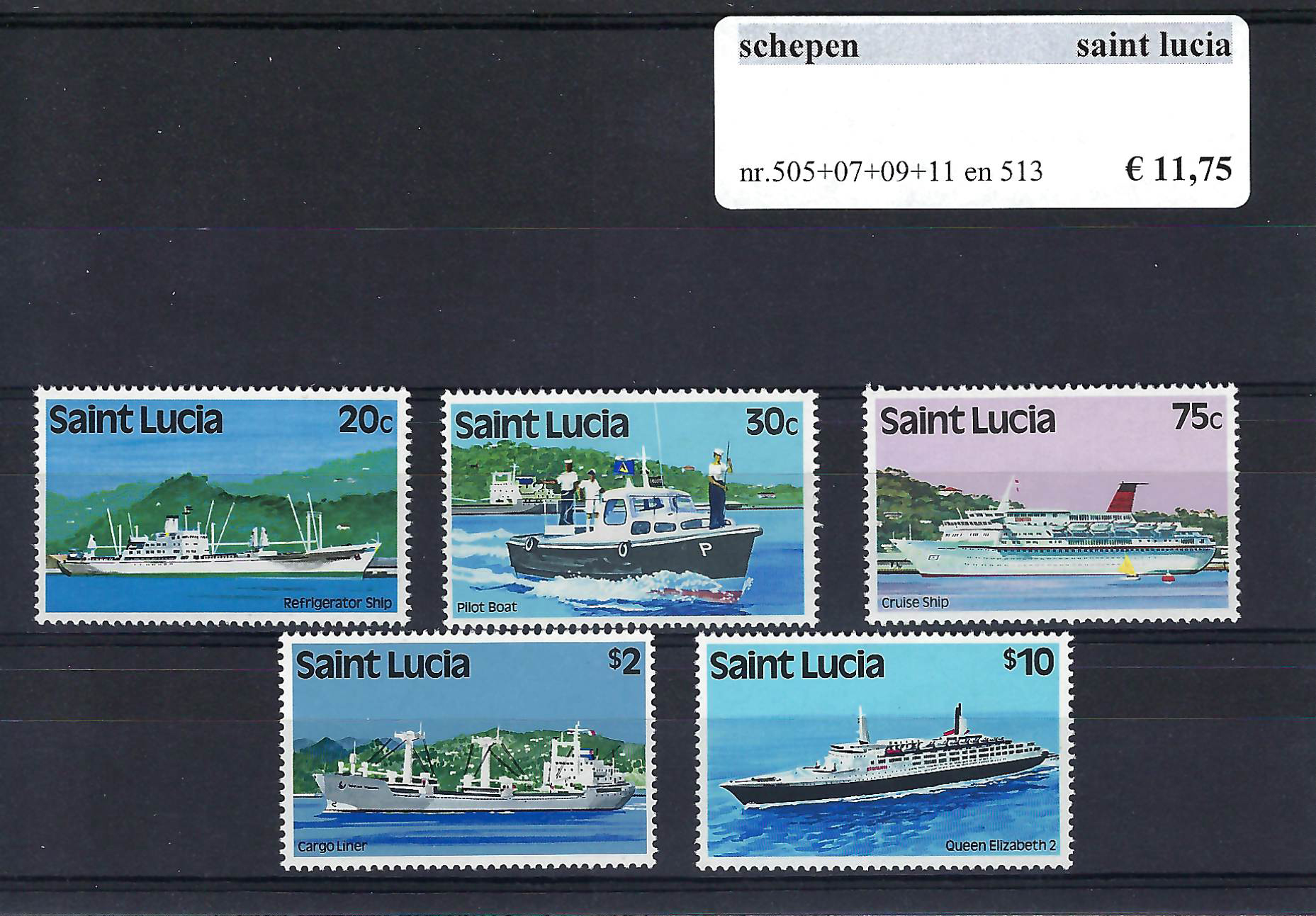 Themazegels Schepen Saint Lucia nr. 505-513