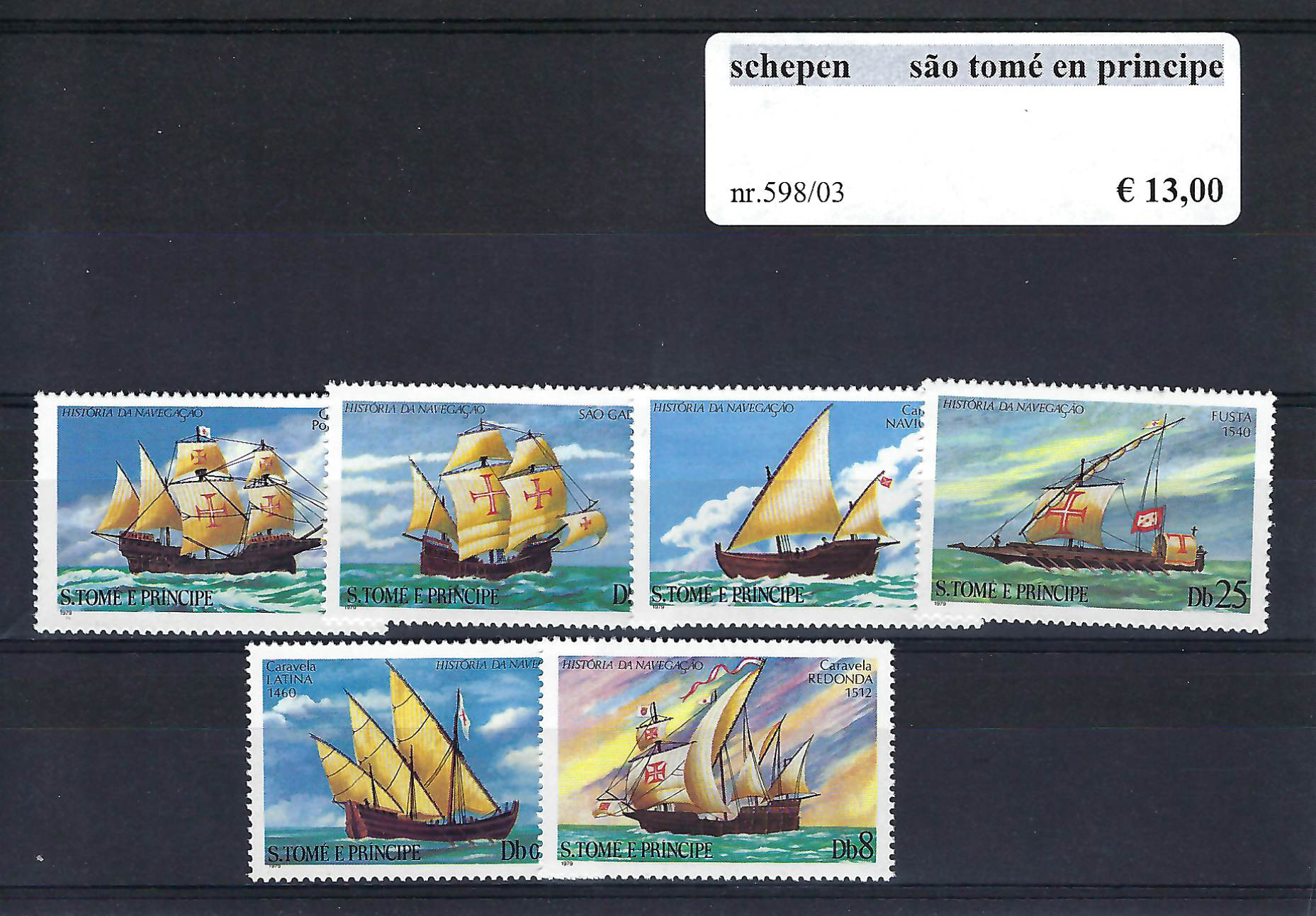 Themazegels Schepen São Tomé en Principe nr. 598/603