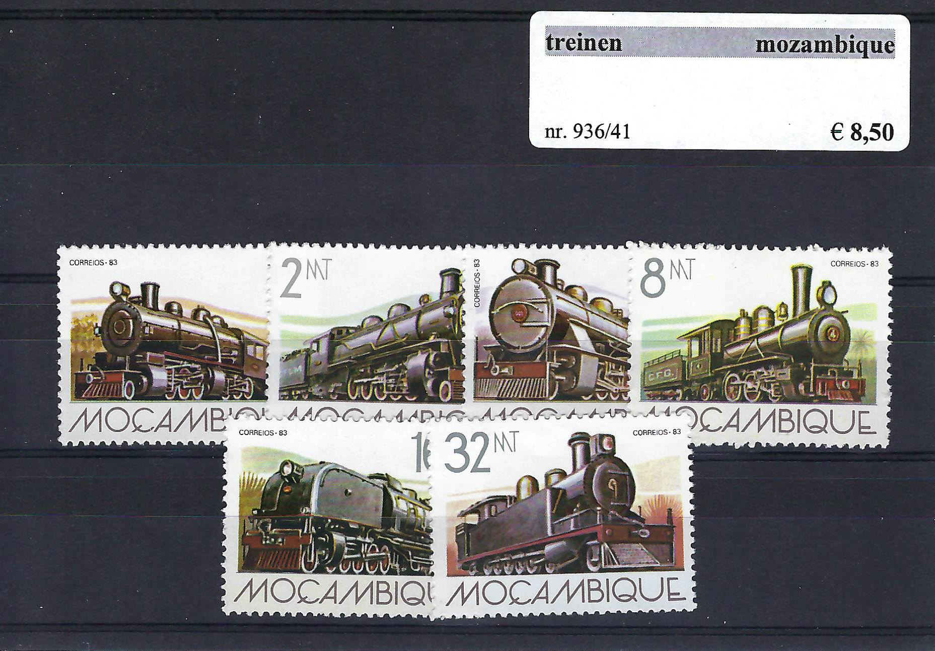 Themazegels Treinen Mozambique nr. 936/941