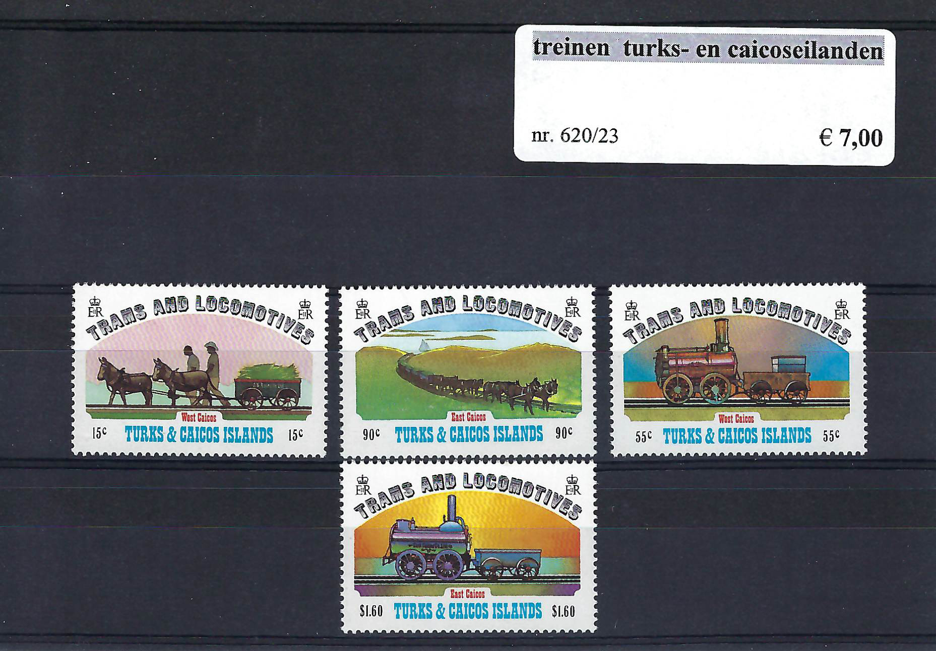 Themazegels Treinen Turks en Caicoseilanden nr. 620/623