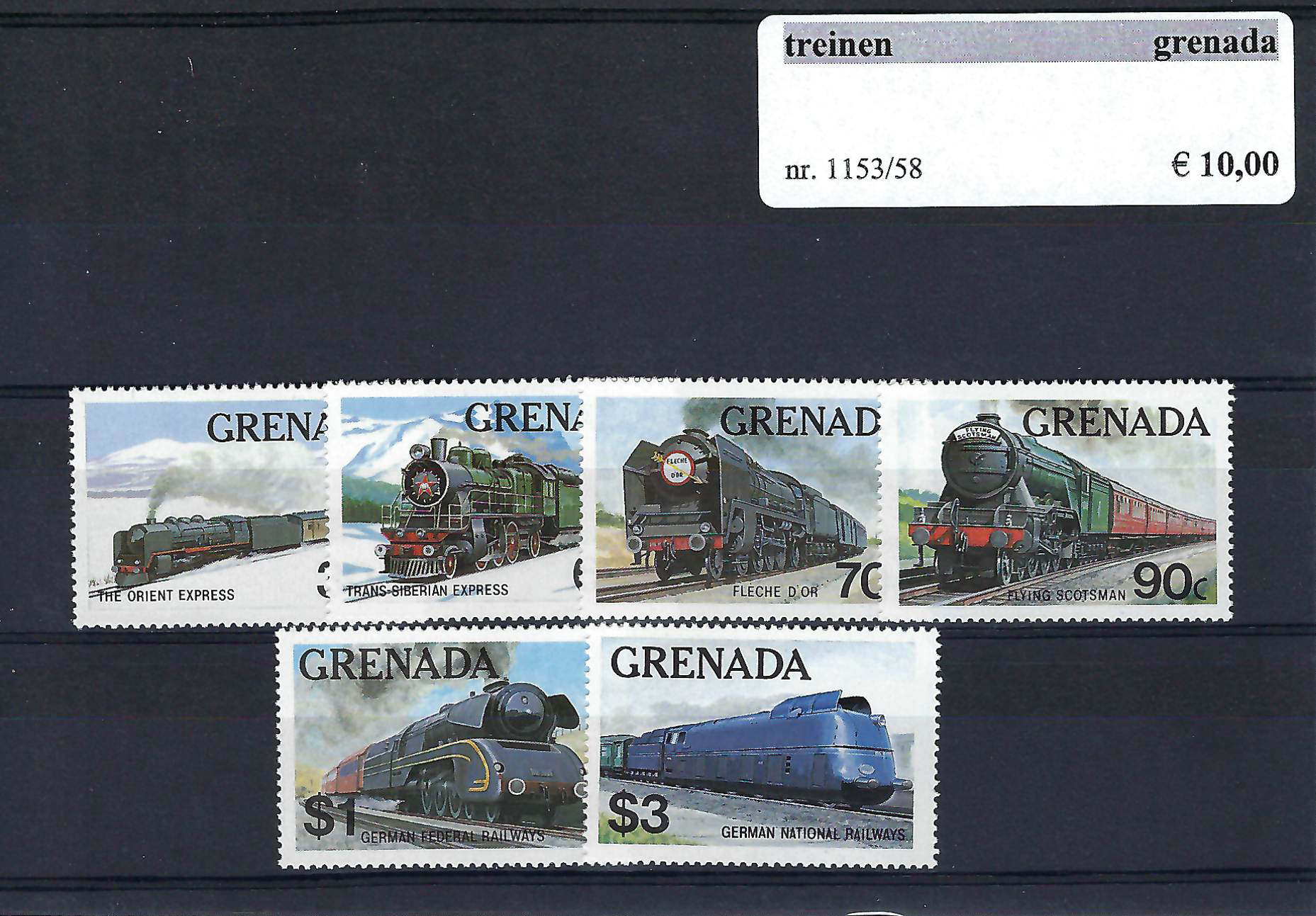 Themazegels Treinen Grenada nr. 1153/1158