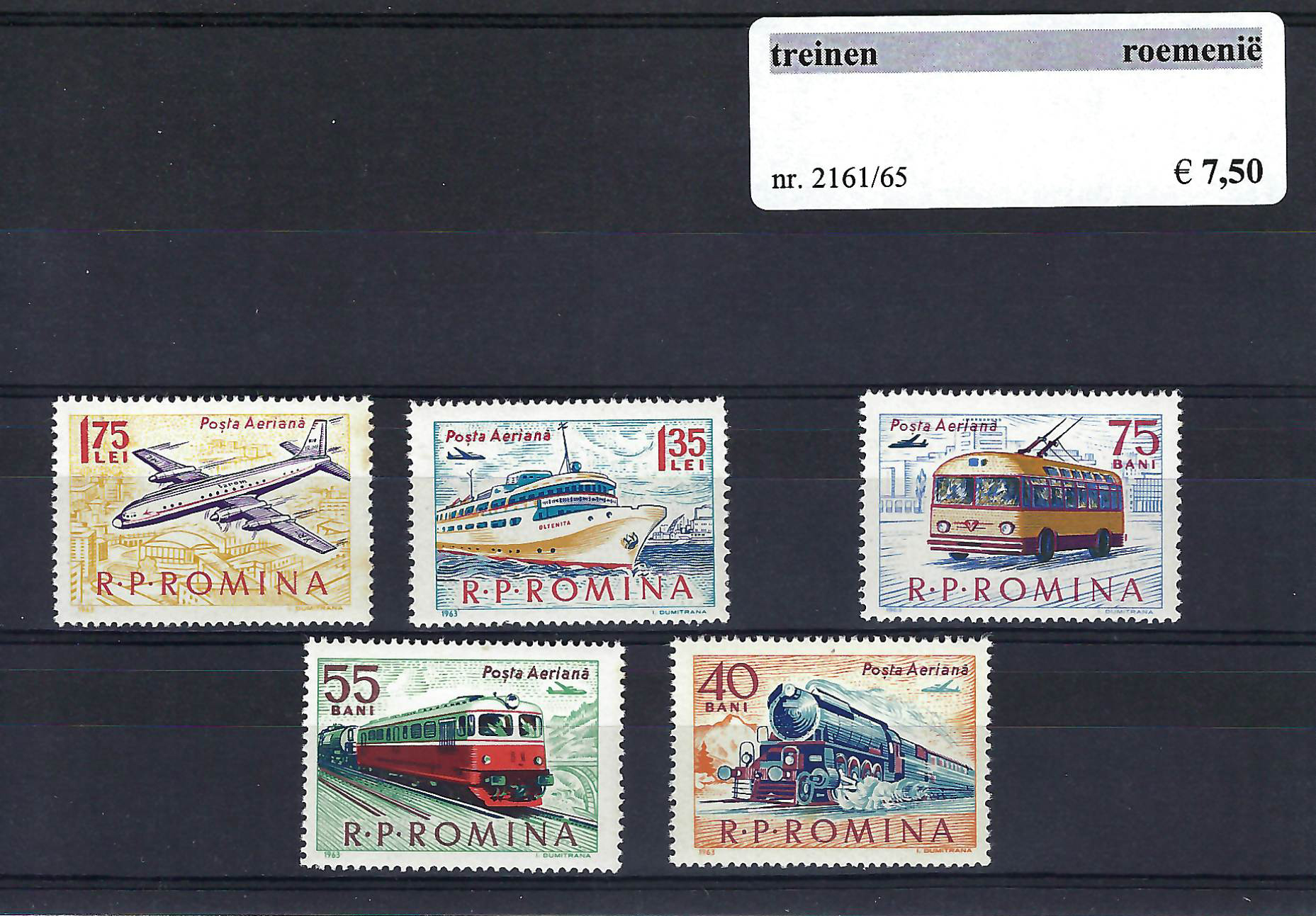 Themazegels Treinen Roemenië nr. 2161/2165