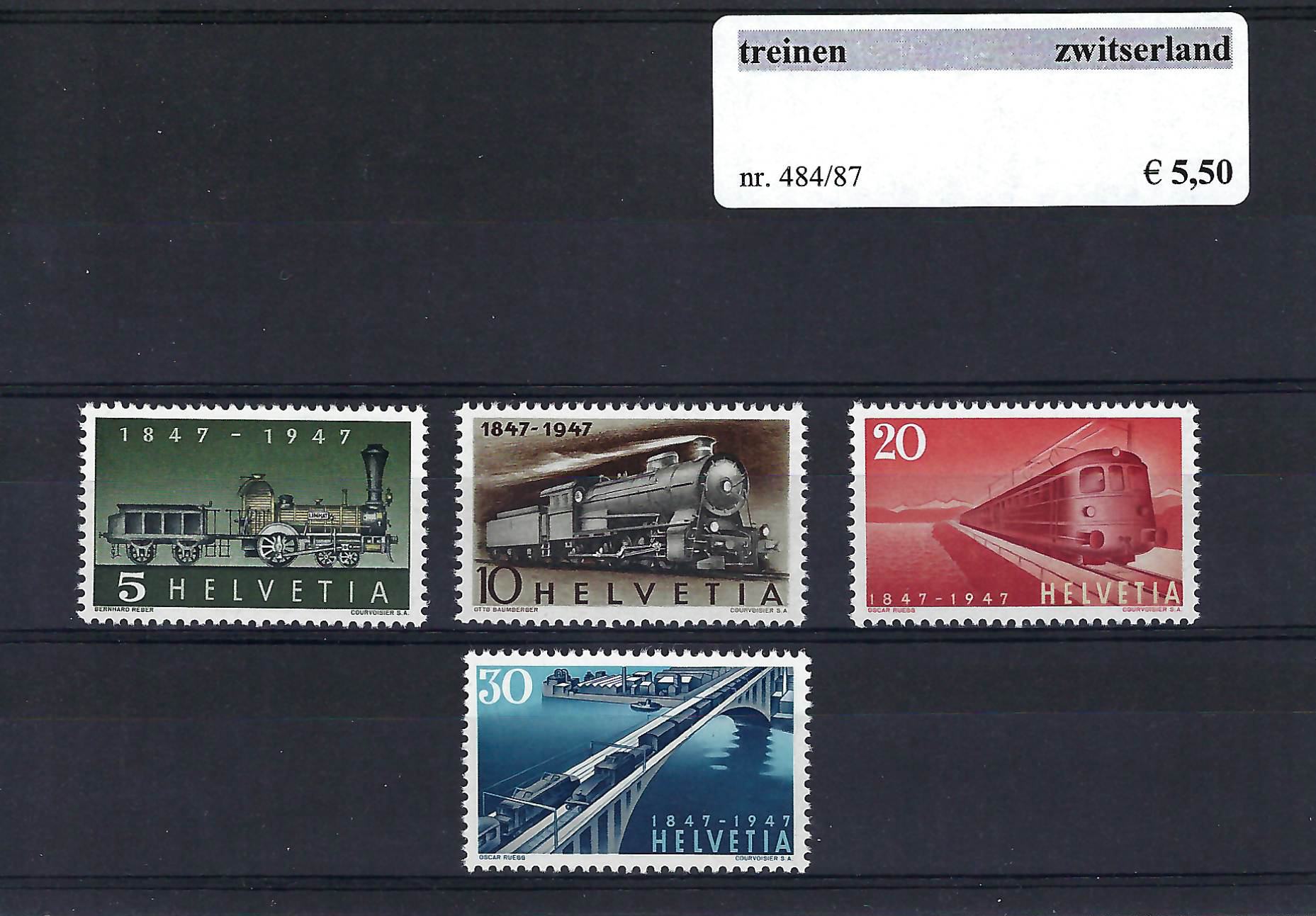 Themazegels Treinen Zwitserland nr. 484/487