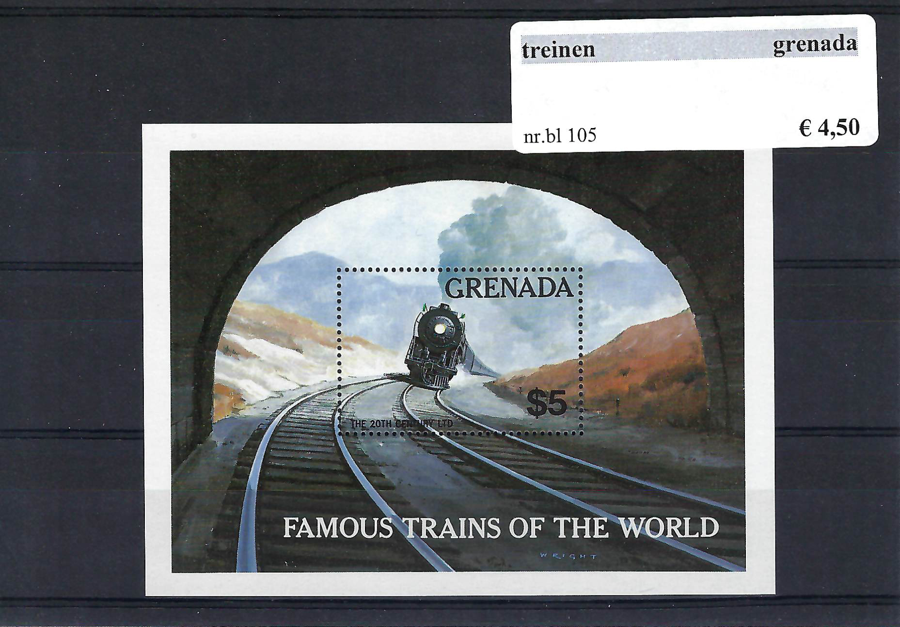 Themazegels Treinen Grenada nr. bl. 105