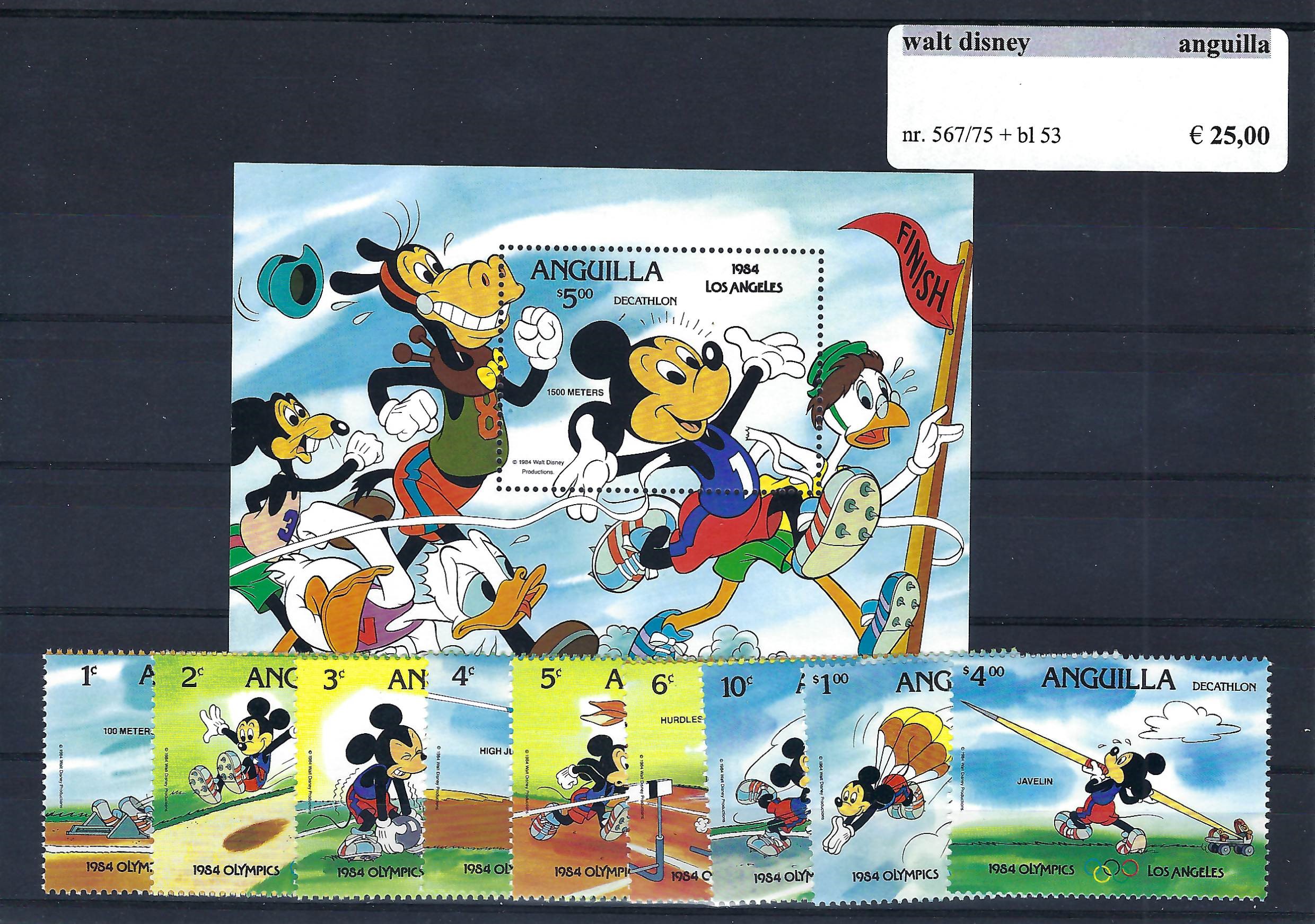 Themazegels Walt Disney Anguilla nr. 567/575 + bl. 53