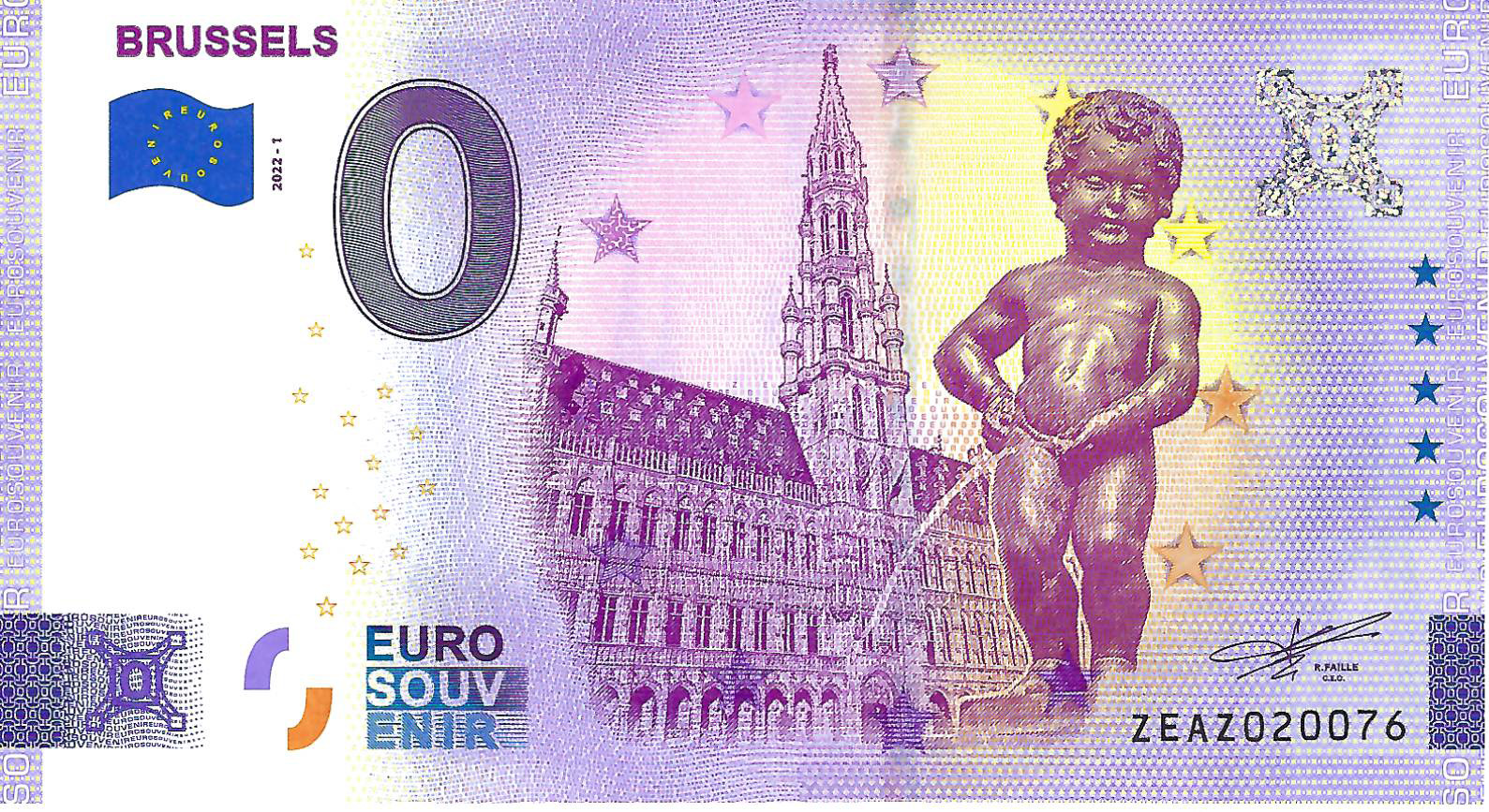 0 Euro biljet België 2022 - Brussels