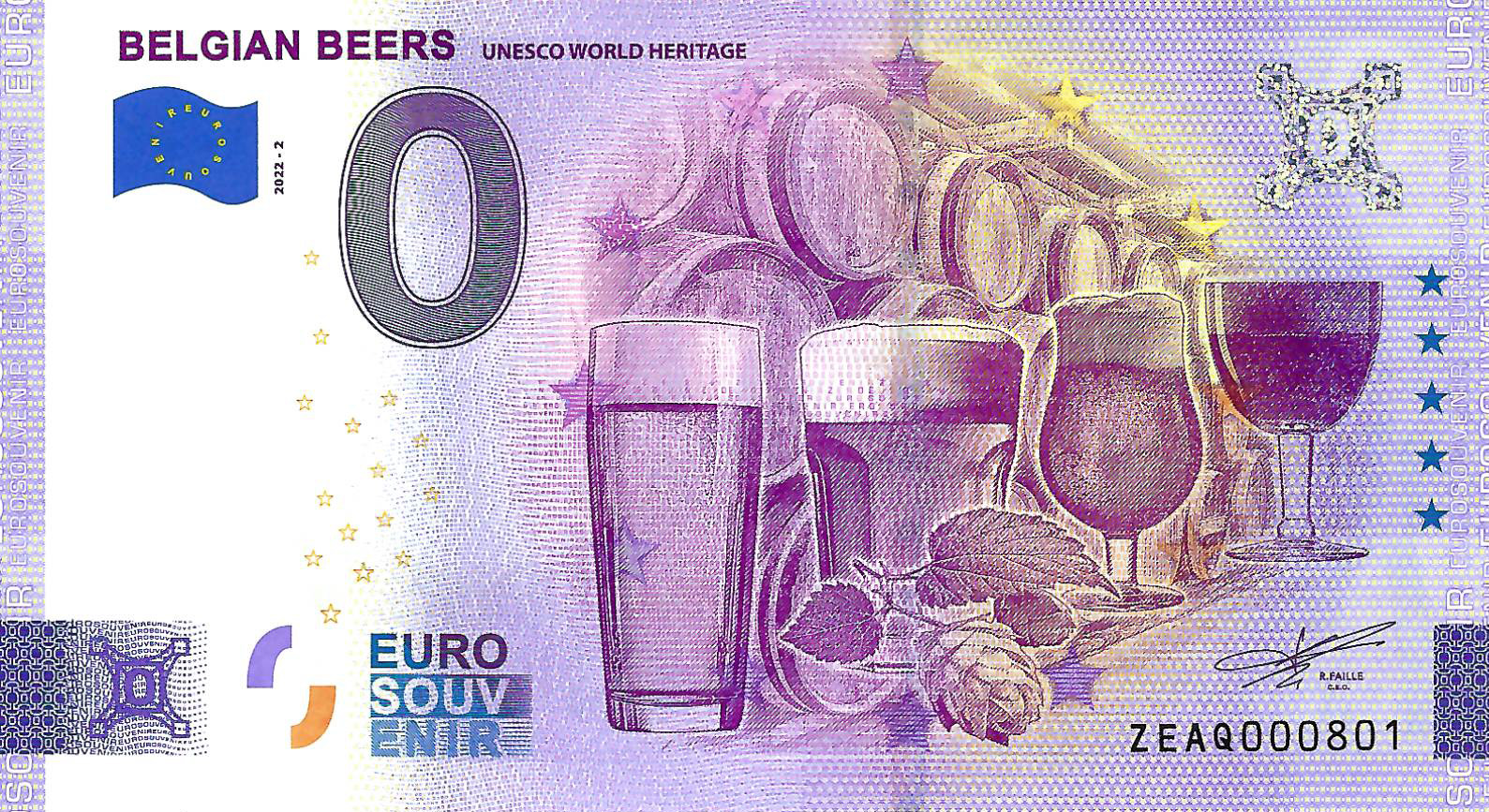 0 Euro biljet België 2022 - Belgian Beers