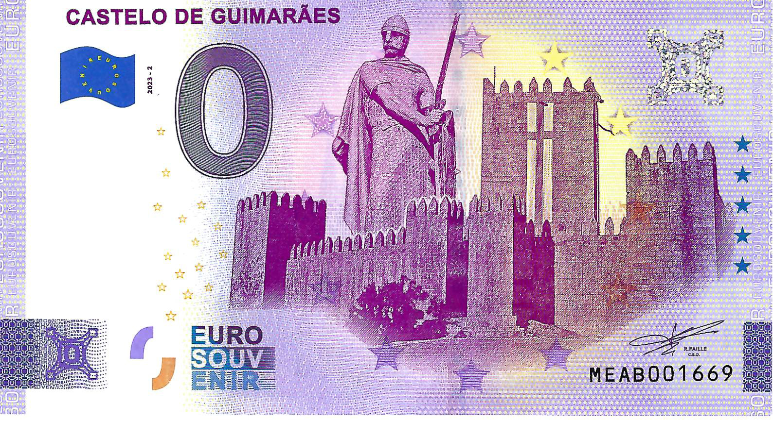 0 Euro biljet Portugal 2023 - Castelo de Guimarães