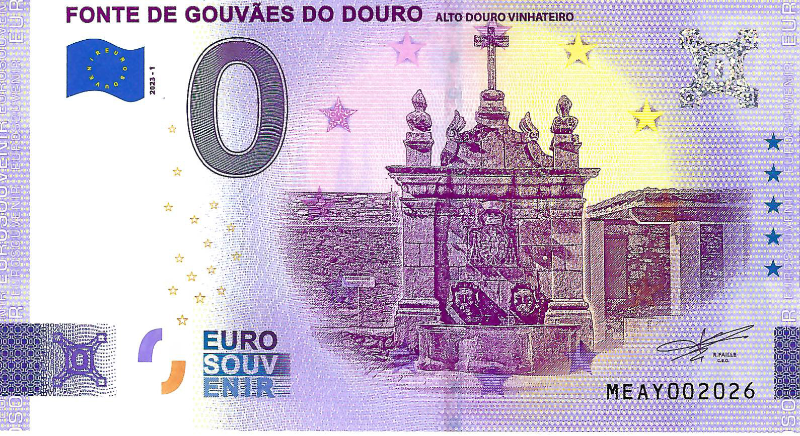 0 Euro biljet Portugal 2023 - Fonte de Gouvaes do Douro