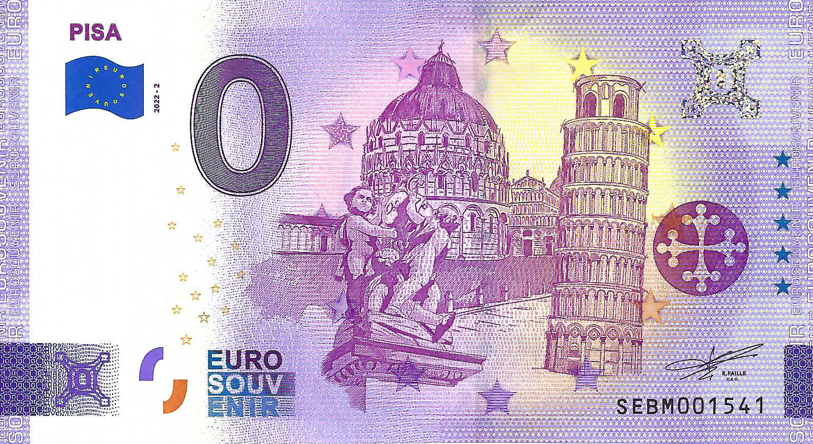 0 Euro biljet Italië 2022 - Pisa