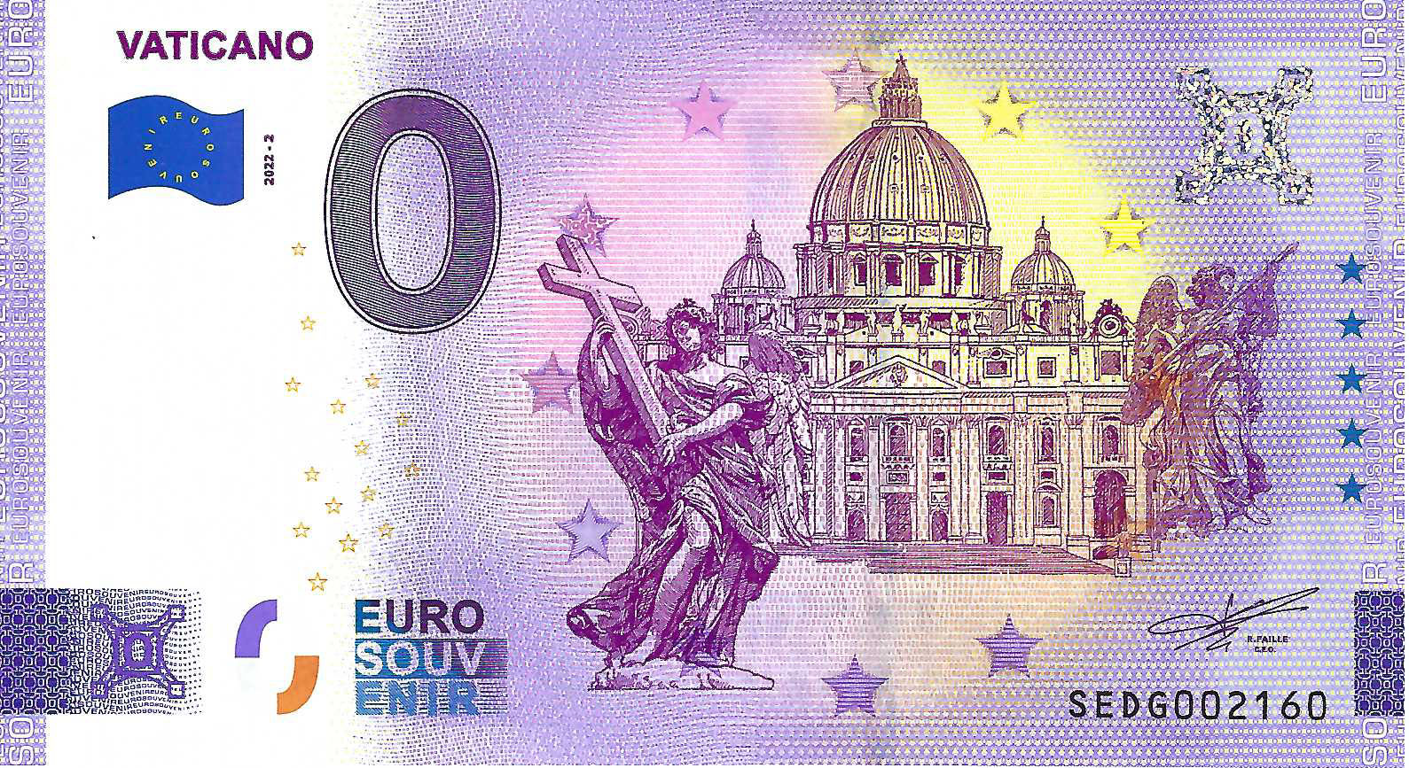 0 Euro biljet Vaticaan 2022 - Vaticano I