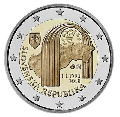 Slowakije 2 euro 2018 25 jaar republiek UNC