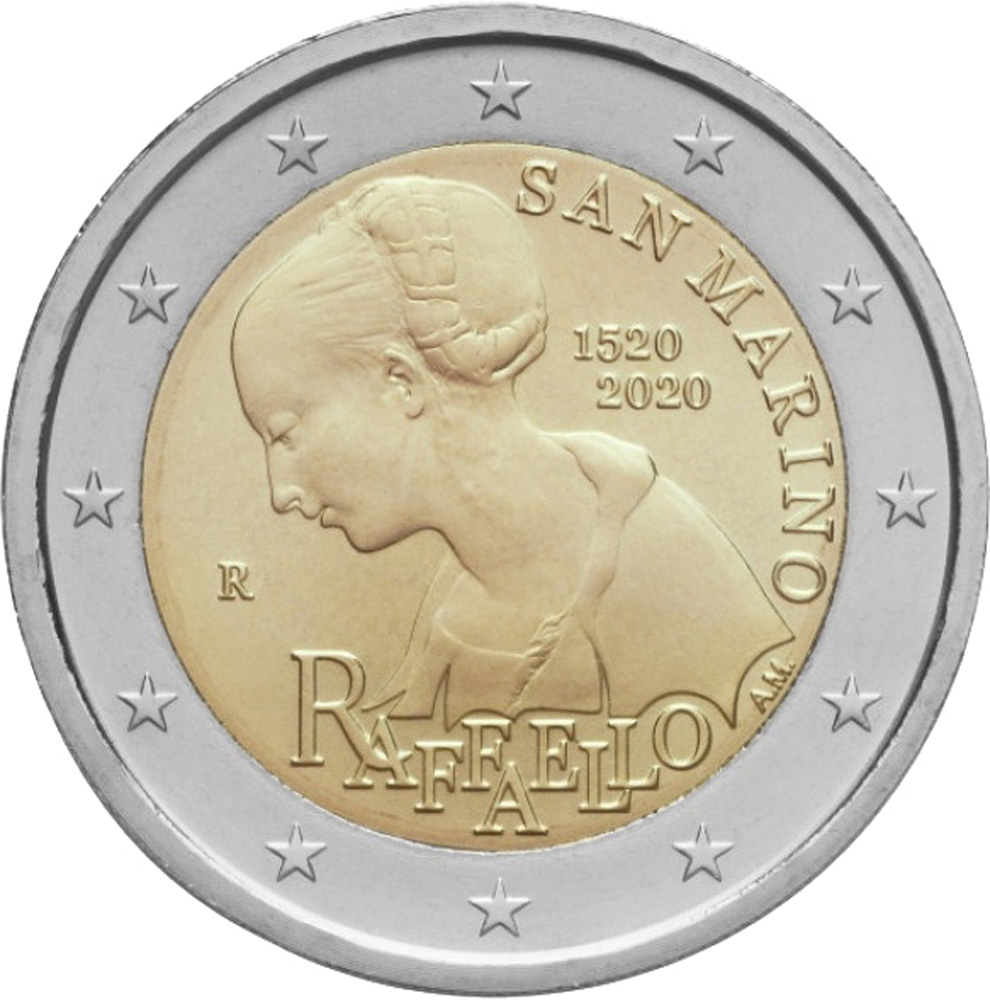 San Marino 2 euro 2020 Raffaello BU in blister