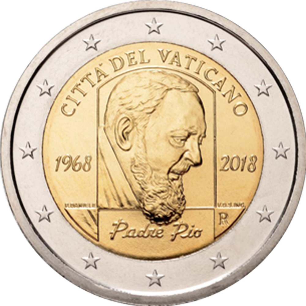 Vaticaan 2 euro 2018 Padre Pio BU in blister