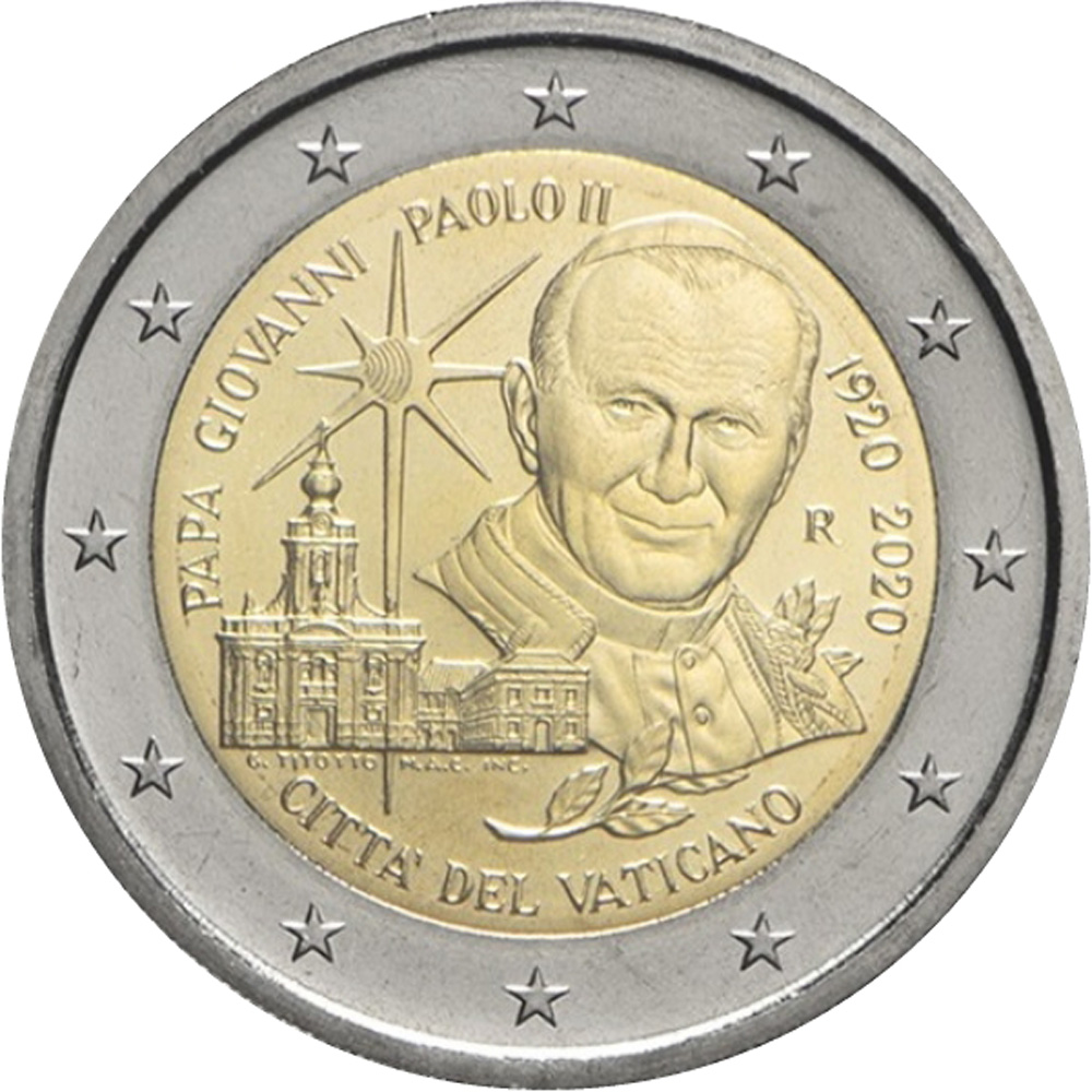 Vaticaan 2 euro 2020 Johannes Paulus II BU in blister