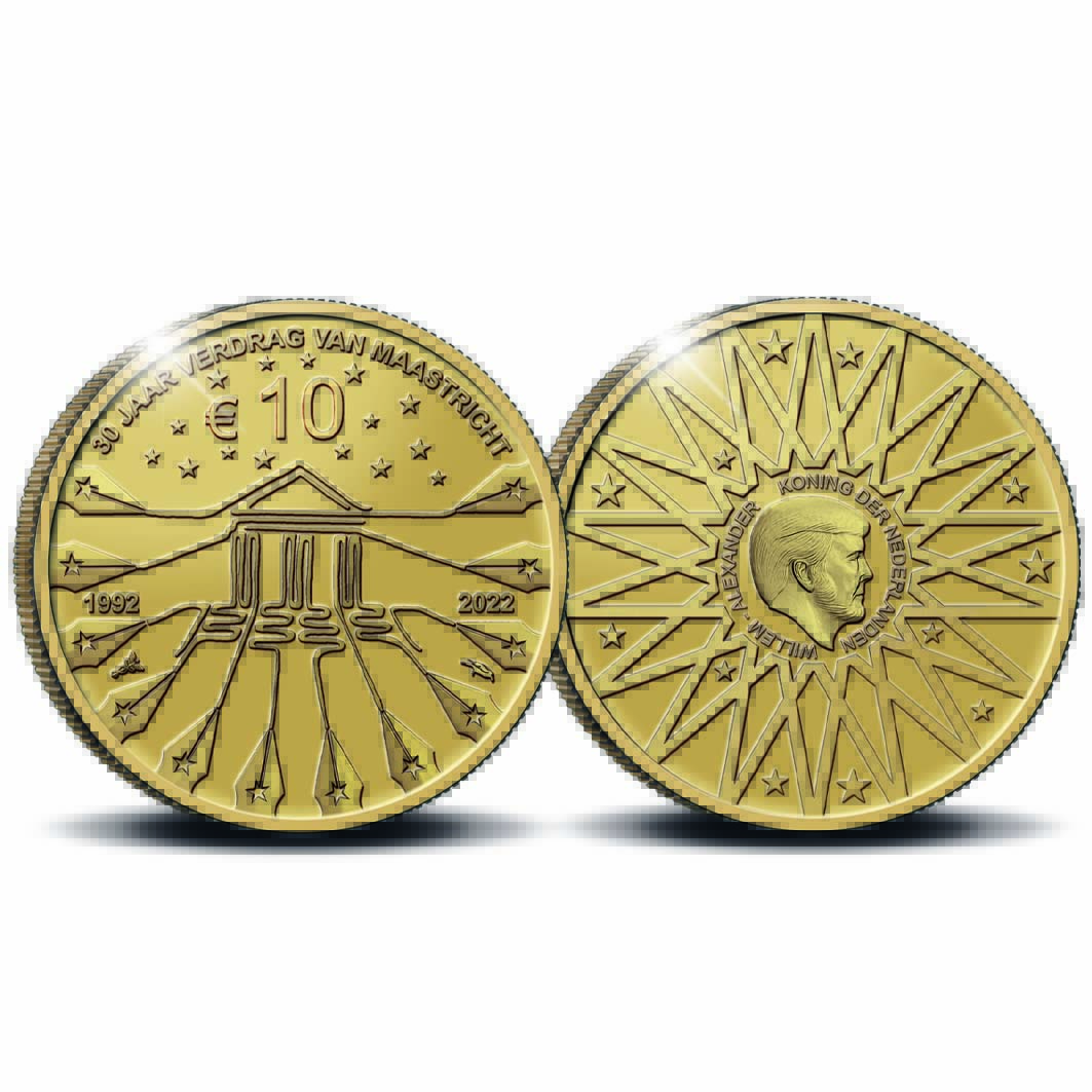 Verdrag van Maastricht 10 euro goud 2022 herdenkingsmunt proof