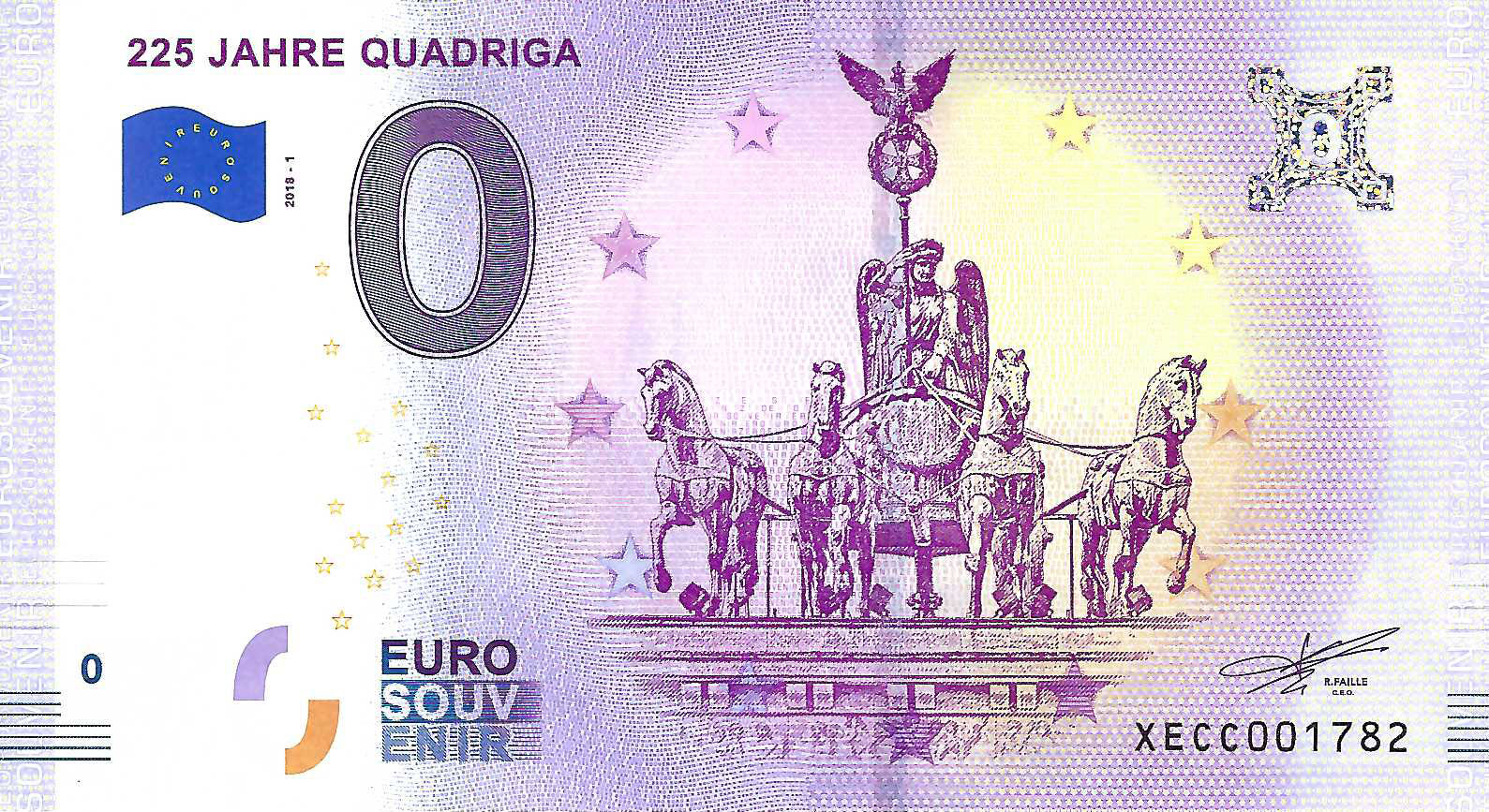 0 Euro biljet Duitsland 2018 - 225 Jahre Quadriga