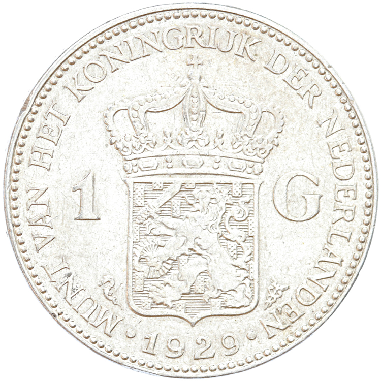 Nederland 1 gulden zilver Wilhelmina 500 ex.