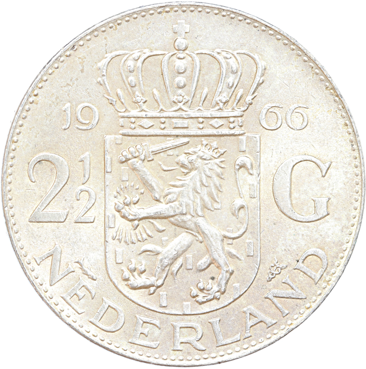 Nederland 2,5 gulden zilver Juliana 100 ex.