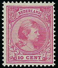 Nederland NVPH nr. 37 Prinses Wilhelmina met hangend haar postfris