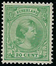 Nederland NVPH nr. 40 Prinses Wilhelmina met hangend haar postfris