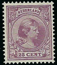 Nederland NVPH nr. 42 Prinses Wilhelmina met hangend haar postfris