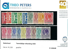 Nederland NVPH nr. R1/18 Tweezijdige roltanding 1925 postfris