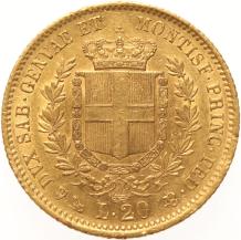 Italian States 20 lire 1854p