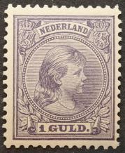 Nederland NVPH nr. 44 Prinses Wilhelmina met hangend haar 1893-1896 postfris